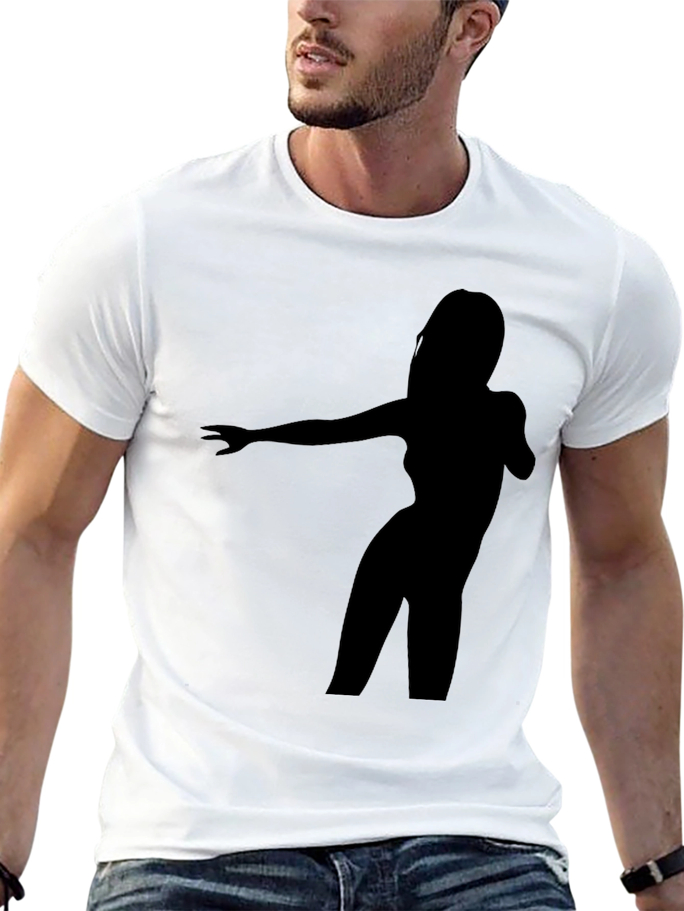 Black Silhouette Dancer Graphic Tee - Black Cotton Blend view 13