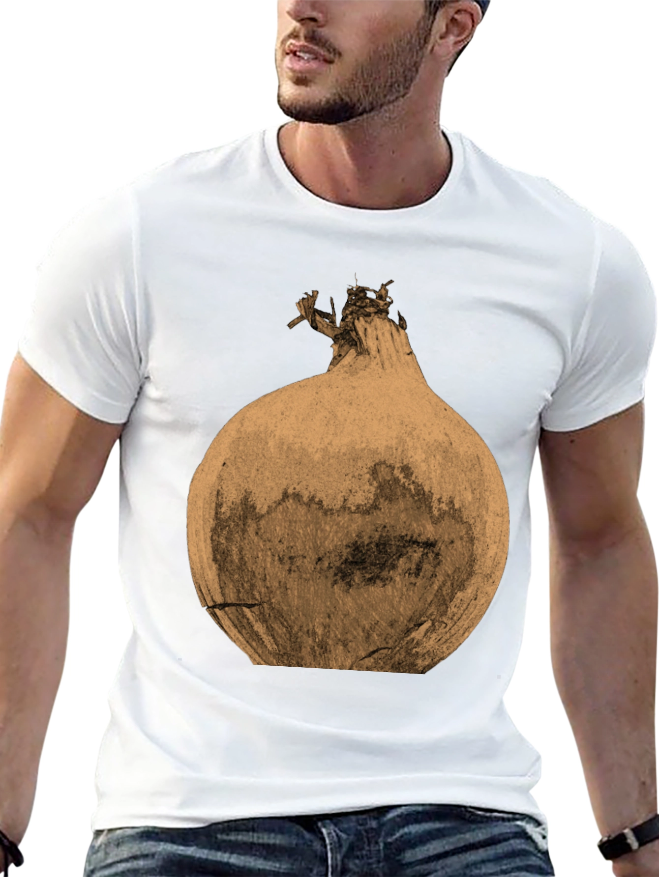 Black Men's Onion Graphic Print T-Shirt - Black view 13