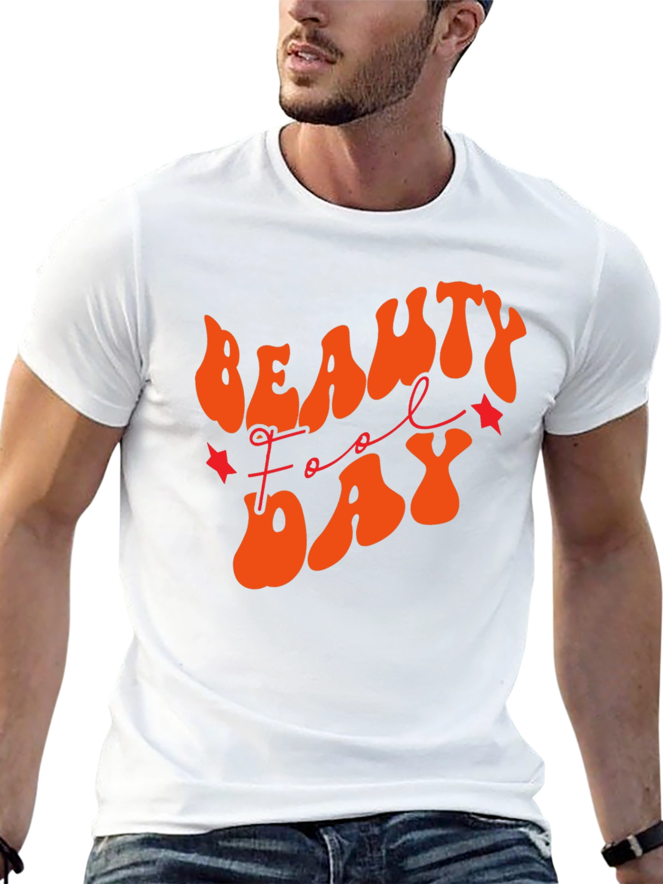 Black Beauty Fool Day T-Shirt - Retro Orange Graphic Tee view 13