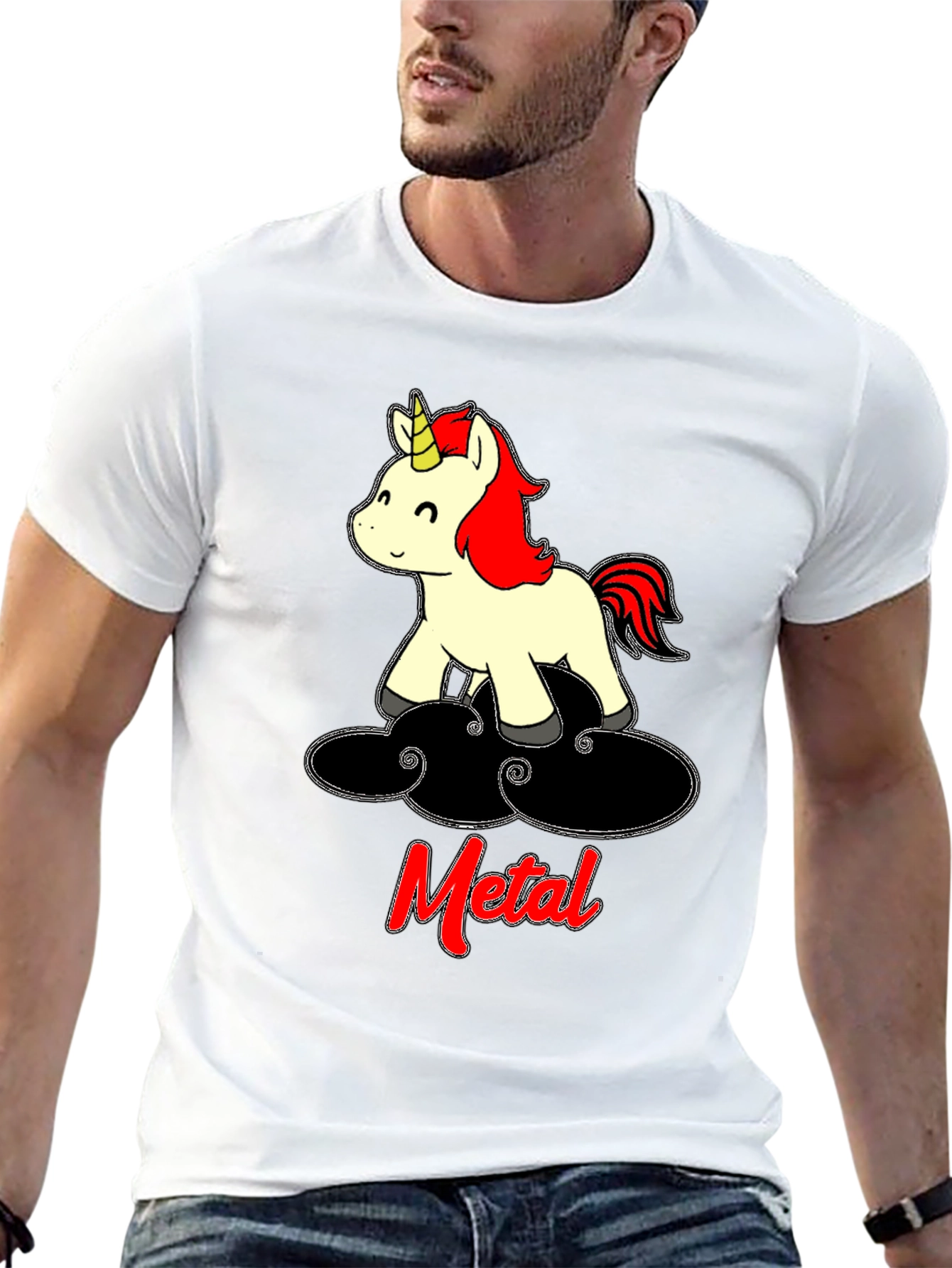 Black Metal Unicorn T-Shirt - Black Cotton Tee view 13