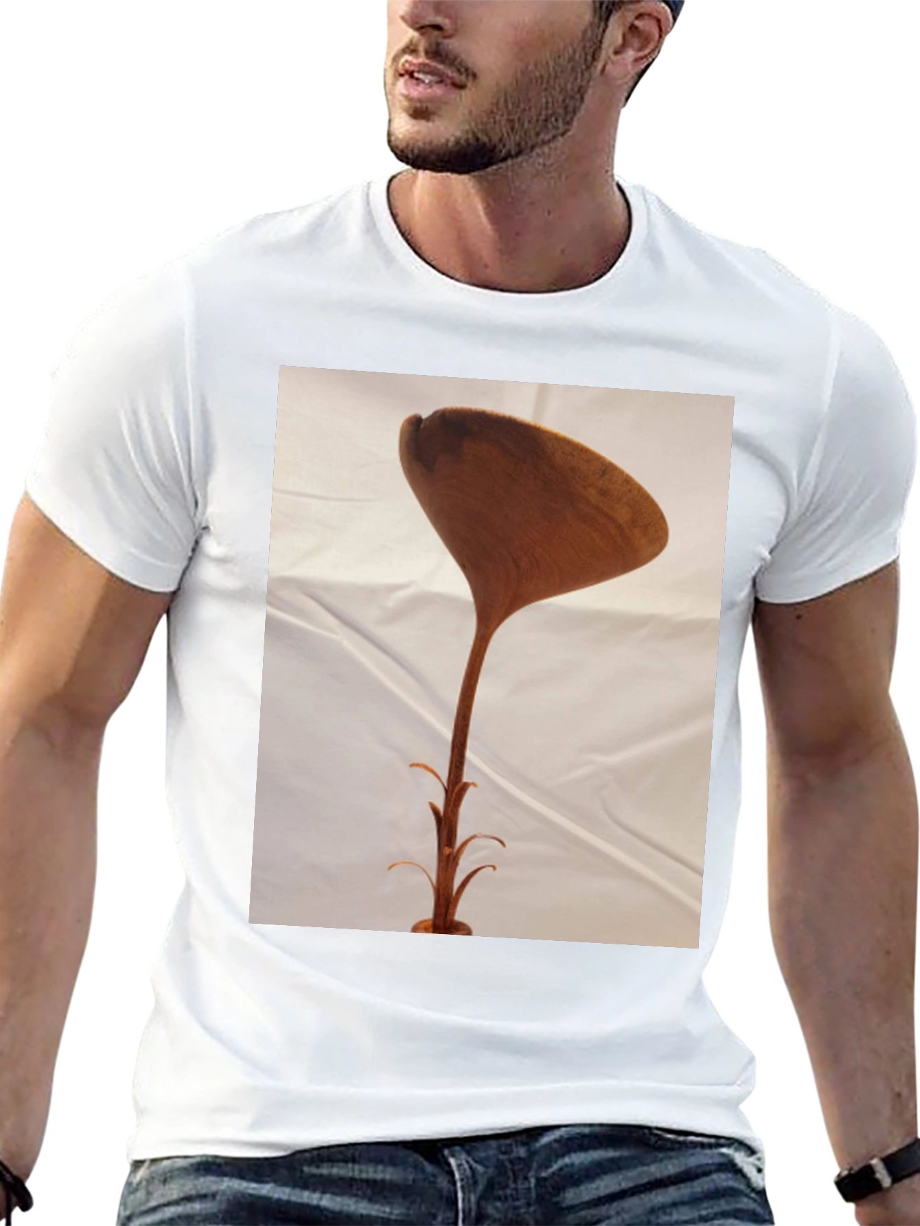 Black Unique Wooden Sculpture T-Shirt view 13