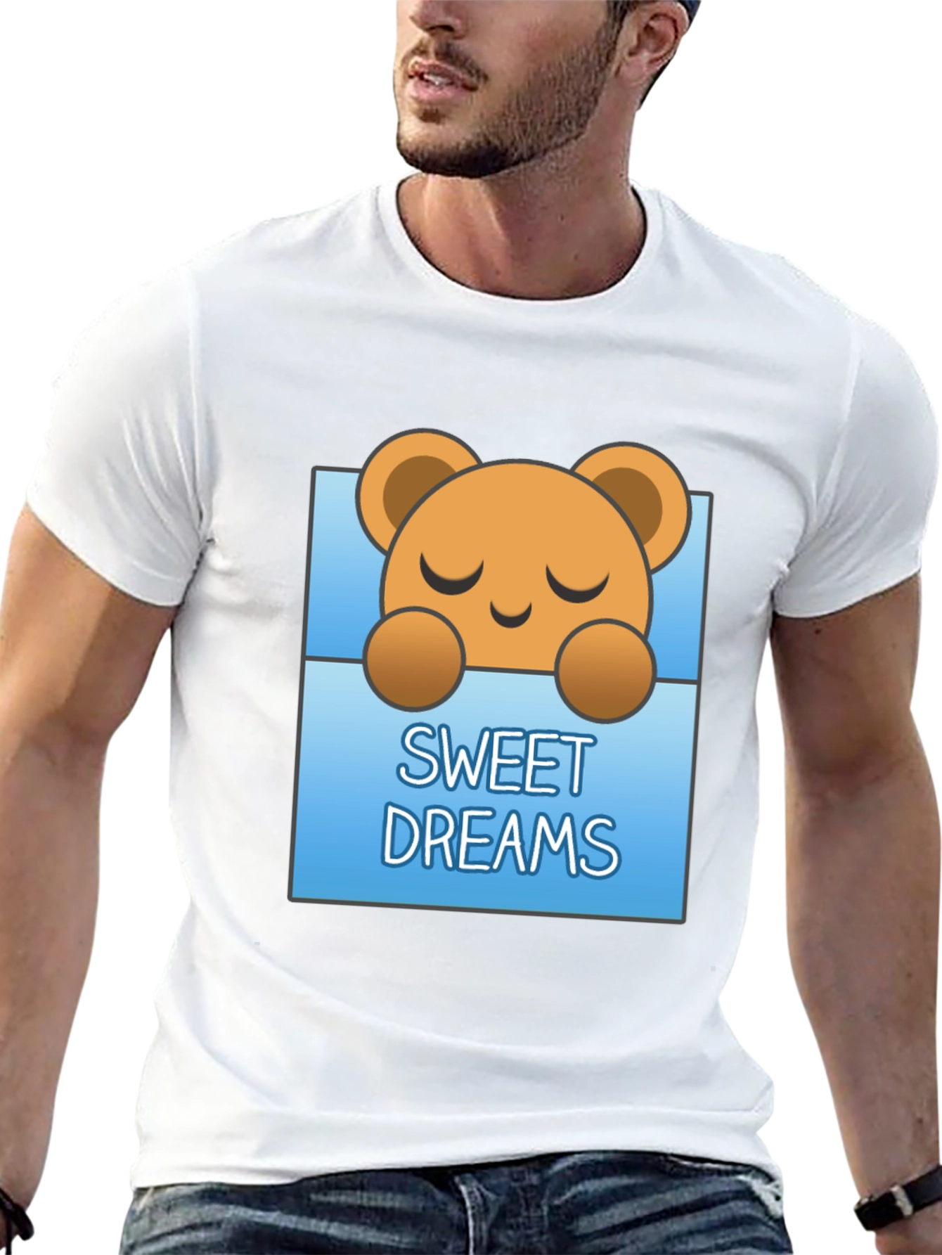 Black Sweet Dreams Bear Graphic Tee - Soft Cotton view 13