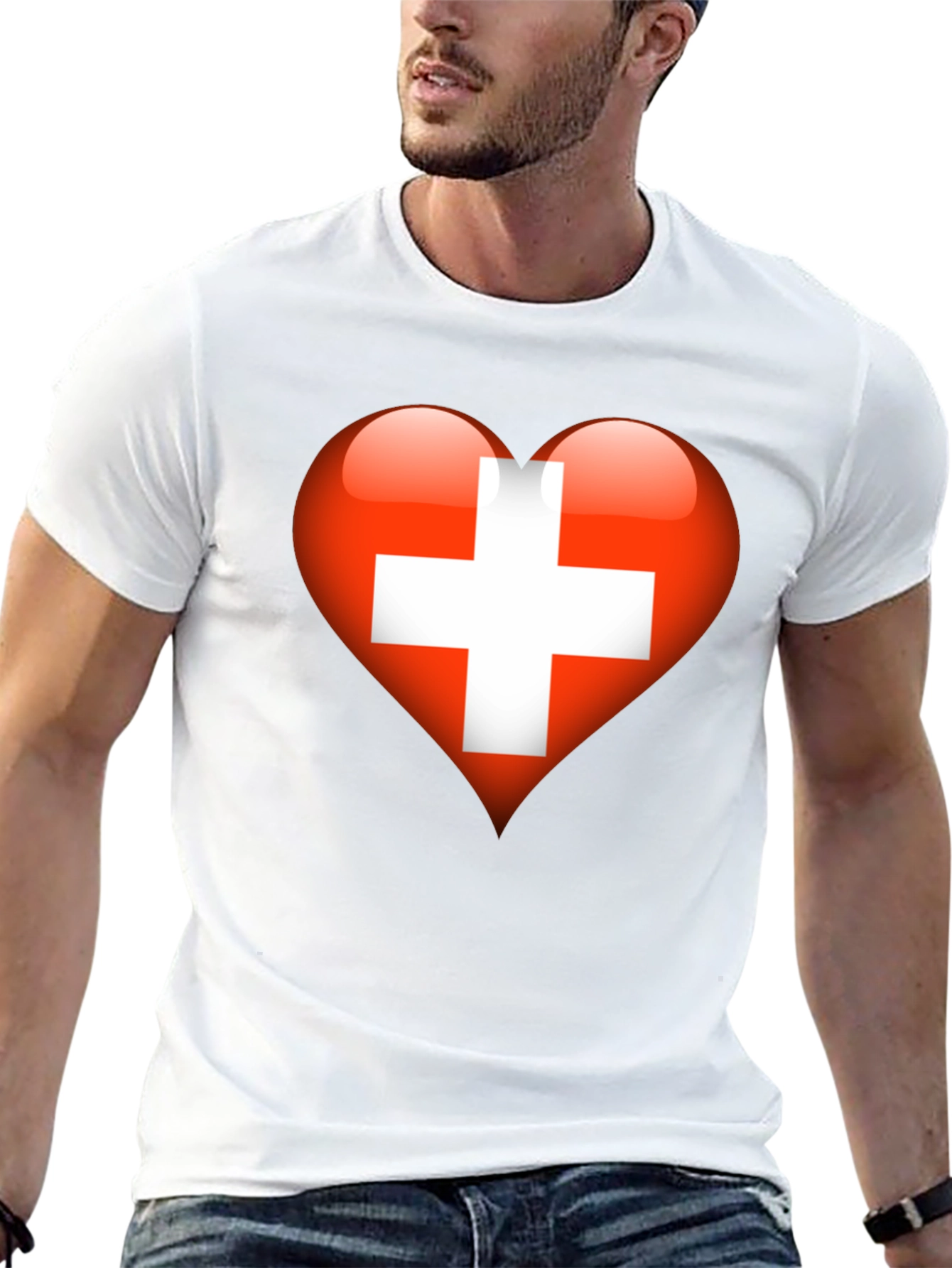Black Swiss Heart T-Shirt - Show Your Love! view 13