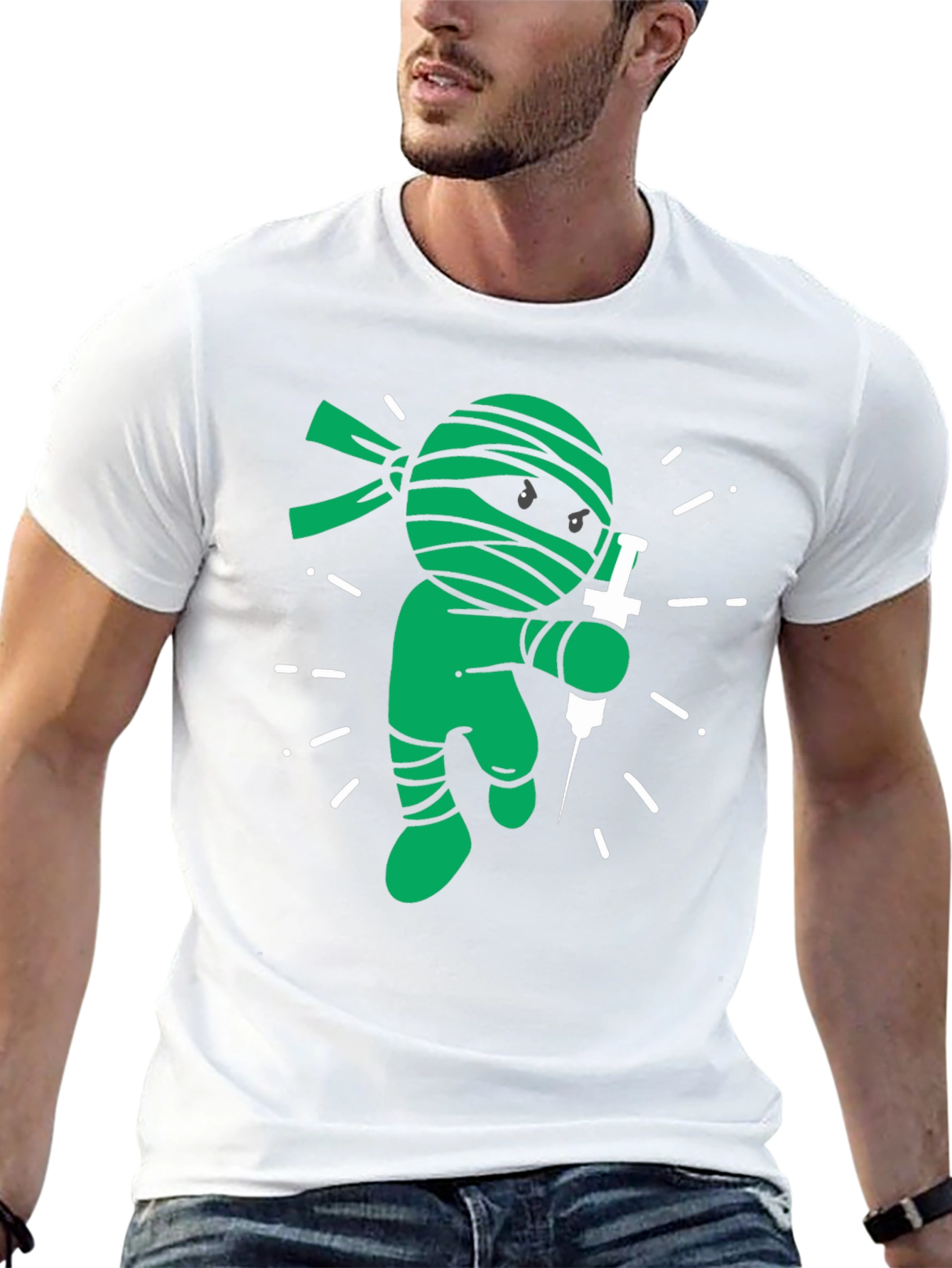 Black Vaccine Ninja Black T-Shirt view 13