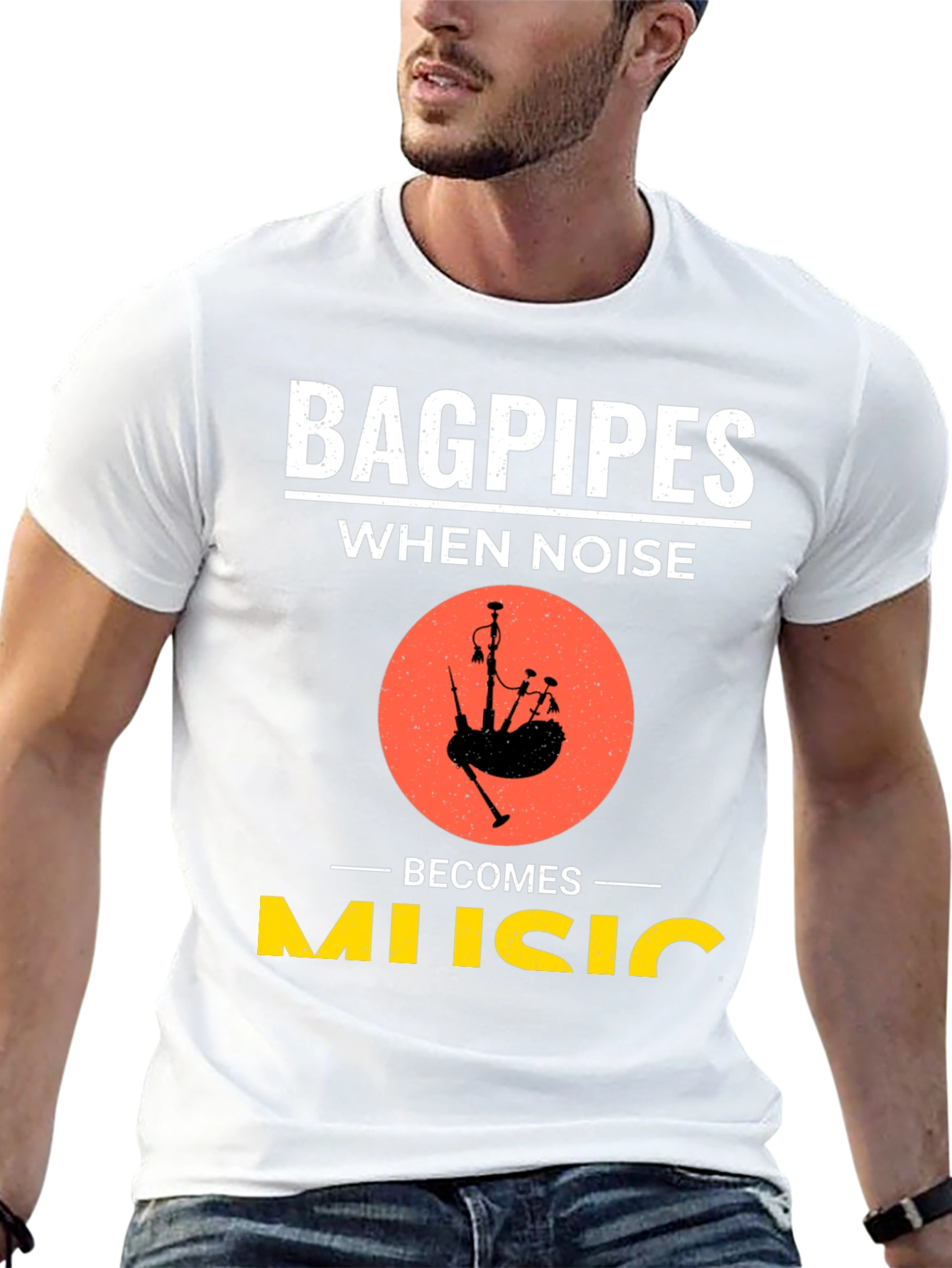 Black Bagpipes When Noise Becomes Music T-Shirt view 13