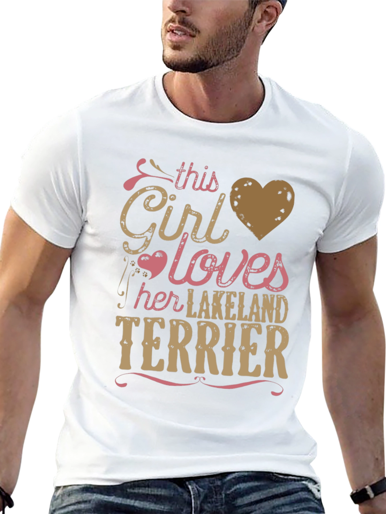 Black Girl Loves Lakeland Terrier Tee - Black view 13