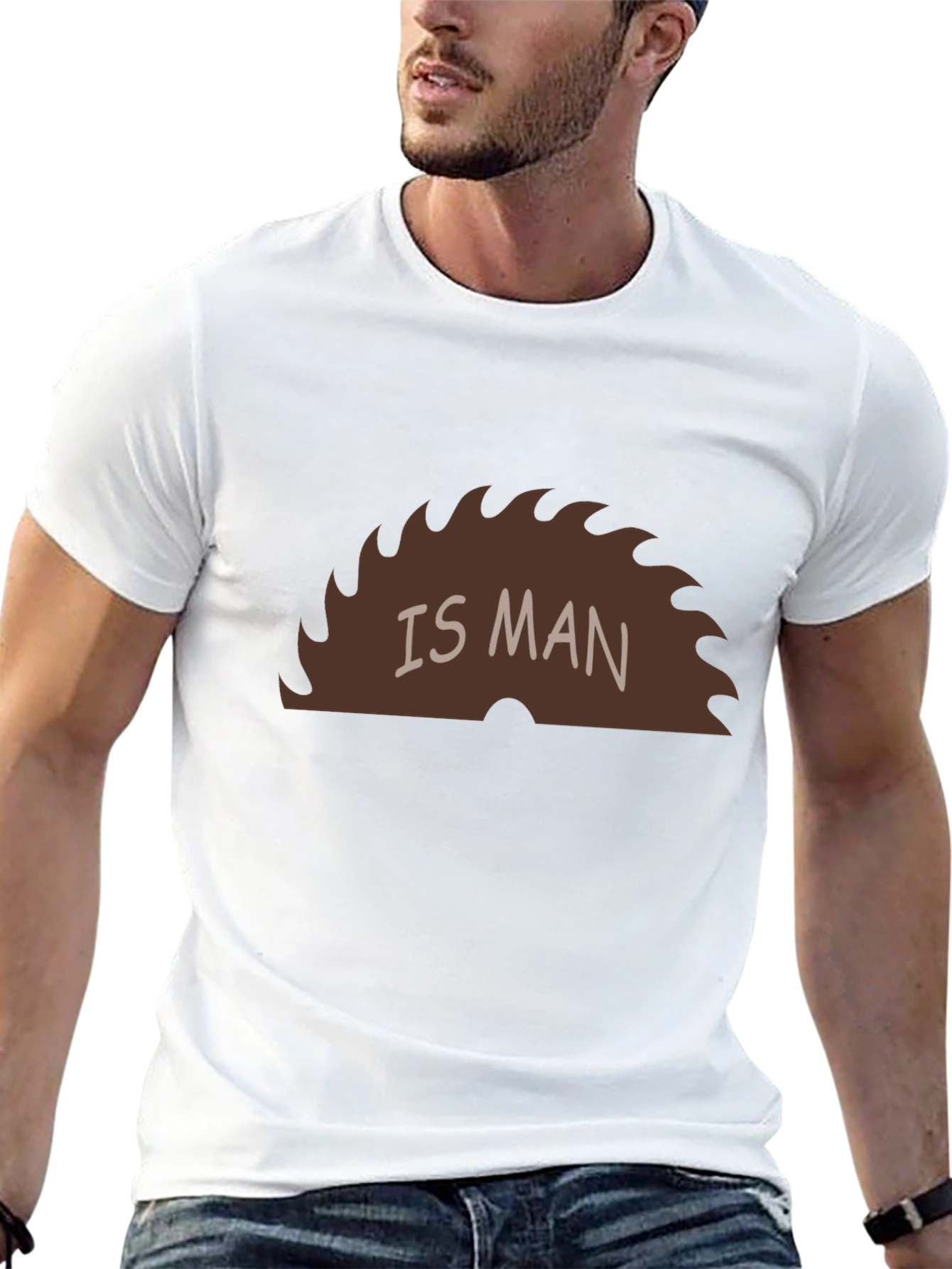 Black Saw Is Man Funny Graphic Tee view 13