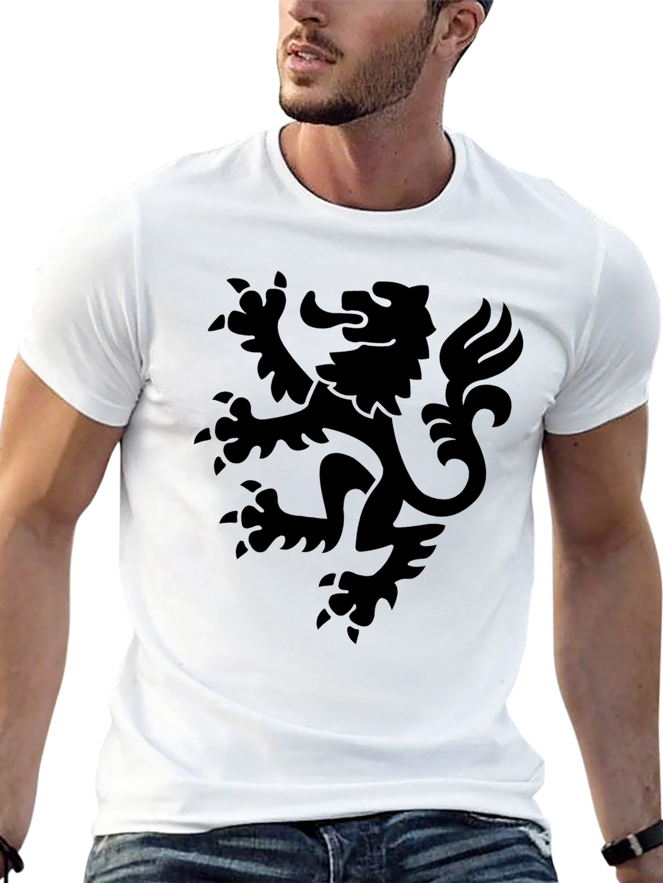 Black Black Lion Crest Graphic Tee view 13