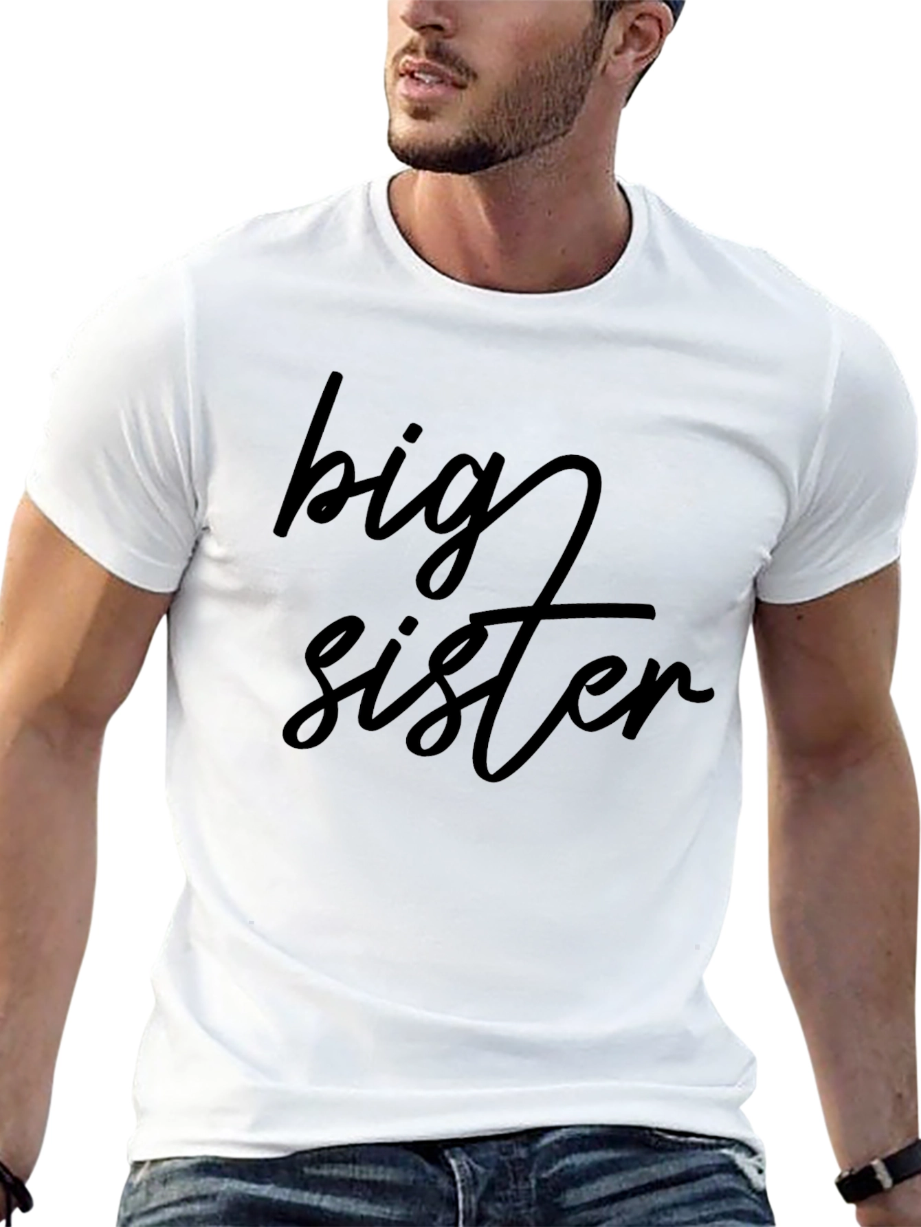 Black Big Sister Tee - Cute Family Matching T-Shirt view 13