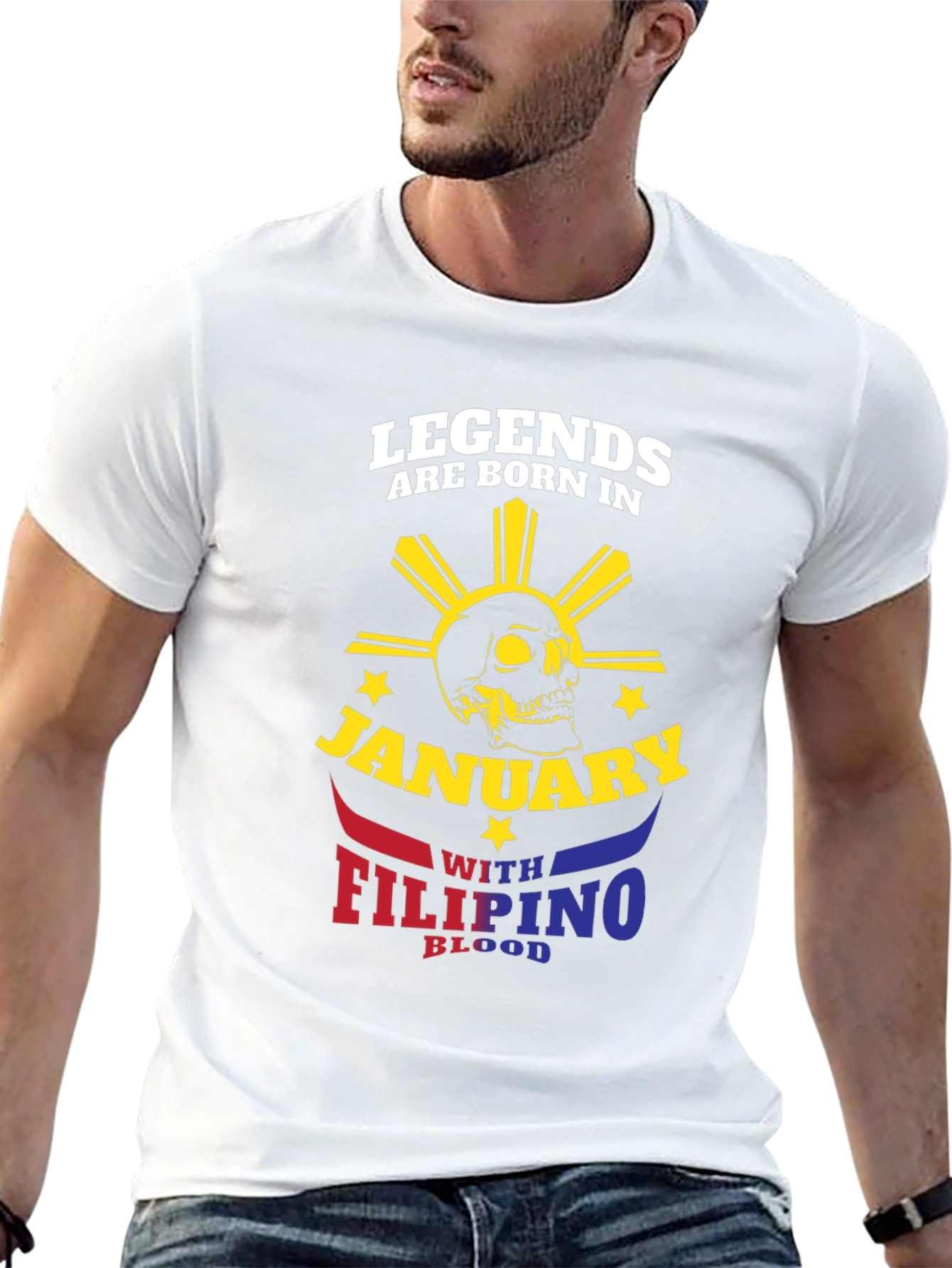 Black Legends Born in January Filipino Blood T-Shirt view 13