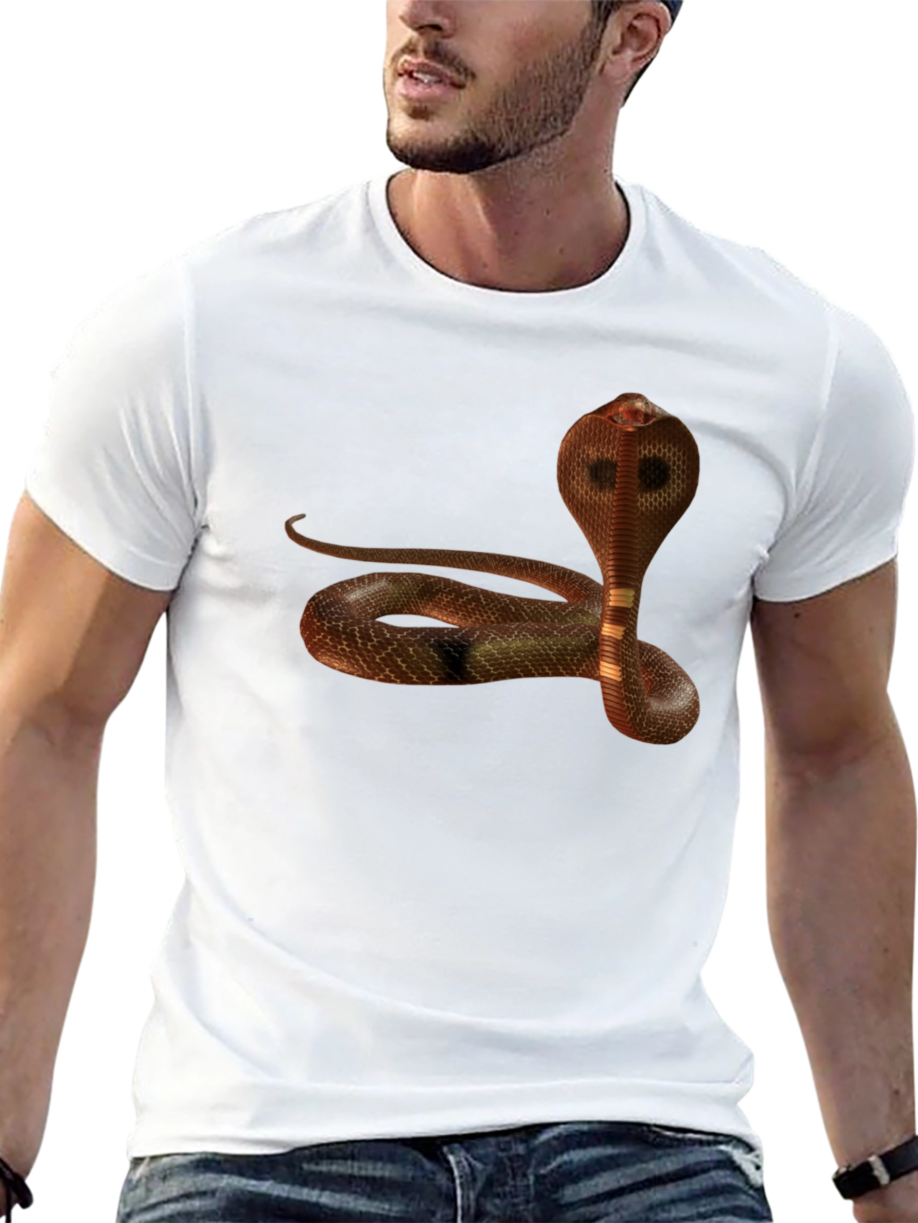 Black Cobra Snake Graphic Black T-Shirt view 13