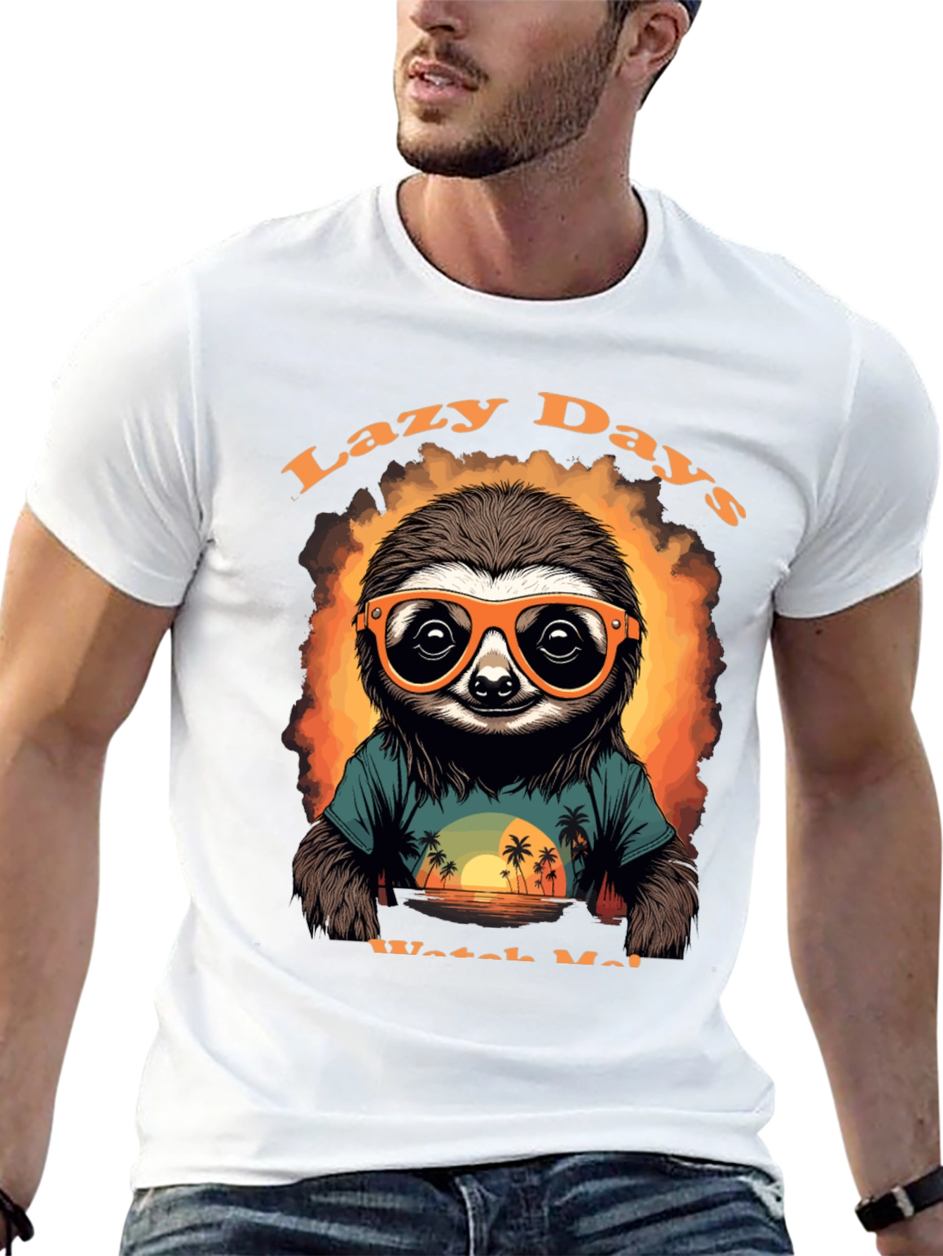 Black Lazy Days Sloth T-Shirt view 13