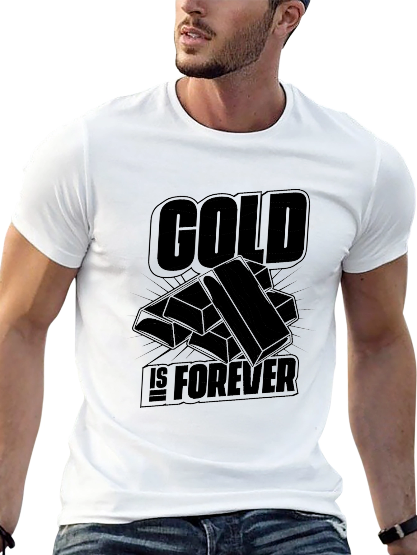 Black Gold Is Forever Graphic Tee - Black Cotton T-Shirt view 13