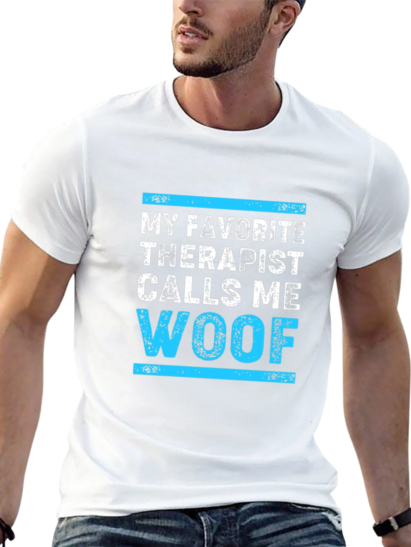 Black Woof Therapist Humor T-Shirt view 13