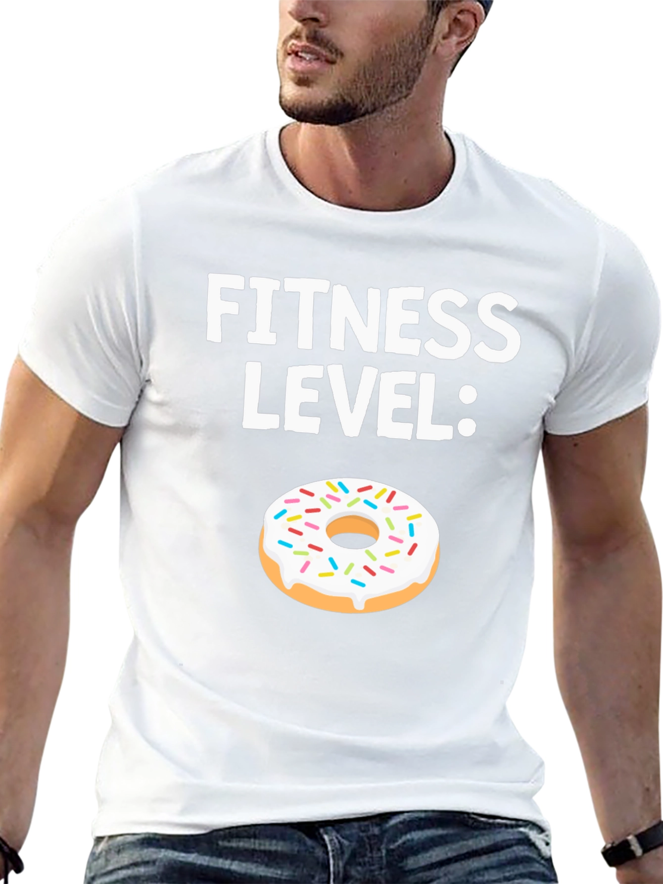 Black Fitness Level Donut Graphic T-Shirt view 13