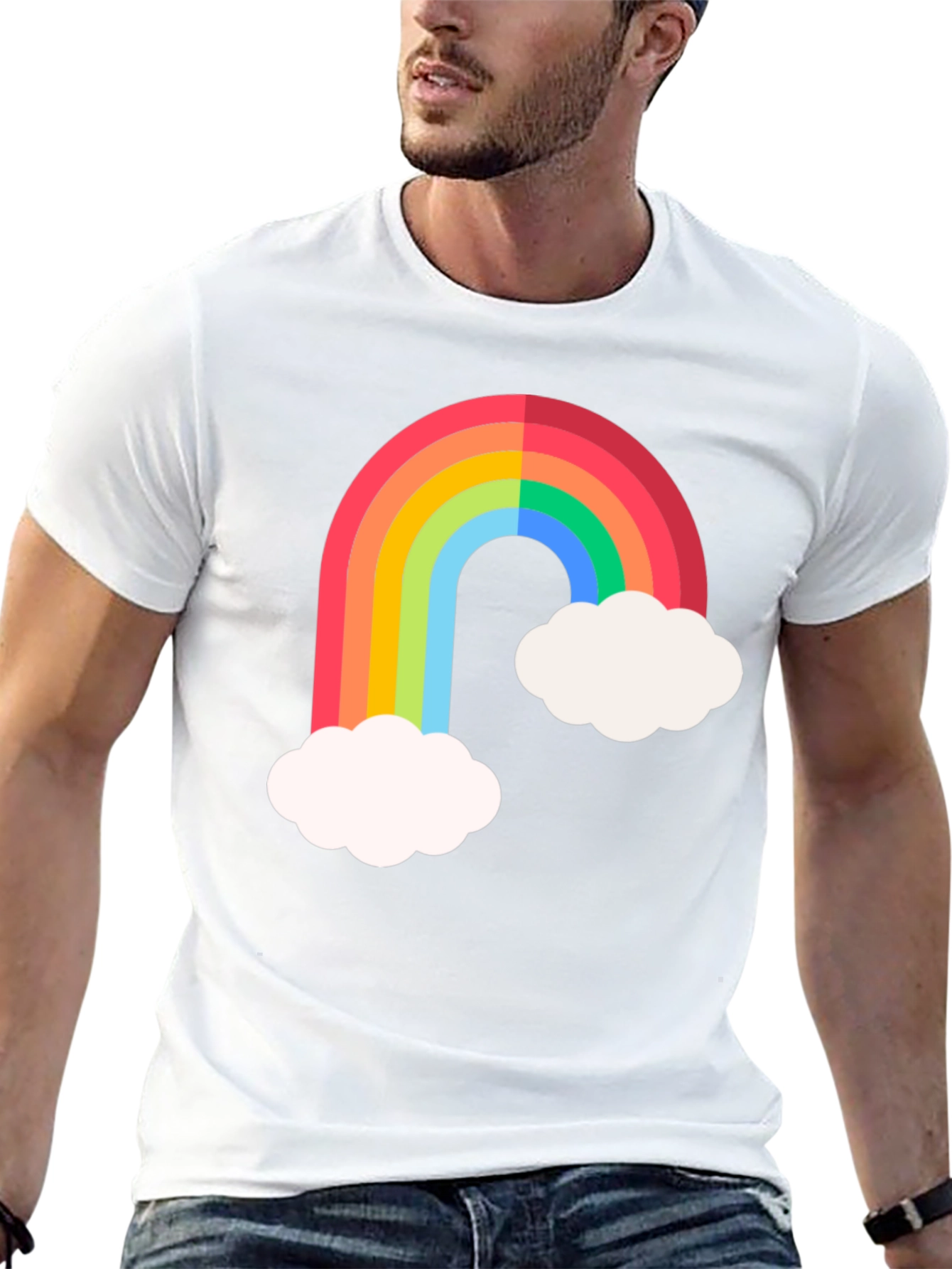 Black Rainbow & Cloud Graphic Tee view 13