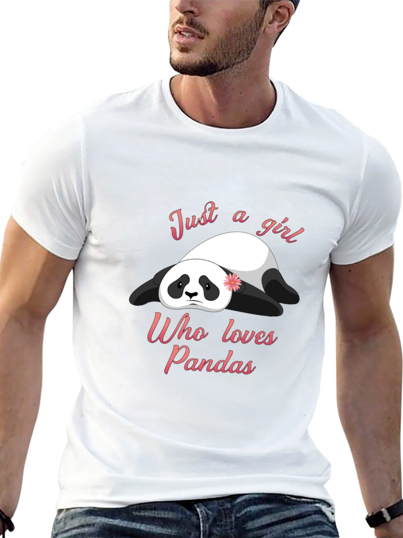 Black Panda Lover T-Shirt - Cute Girl's Panda Graphic Tee view 13
