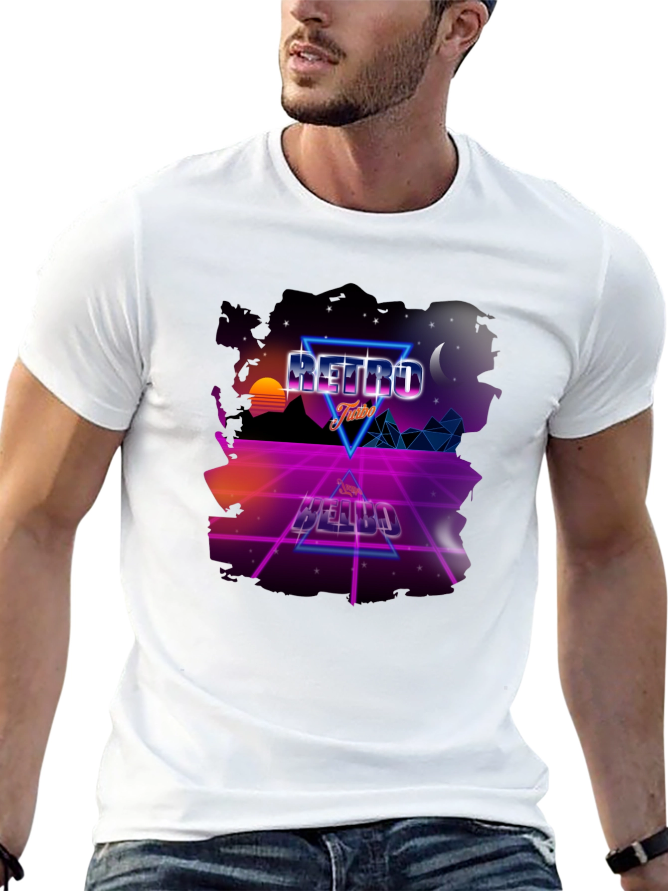 Black Retro Vibes Graphic Tee - 80s Style Design view 13