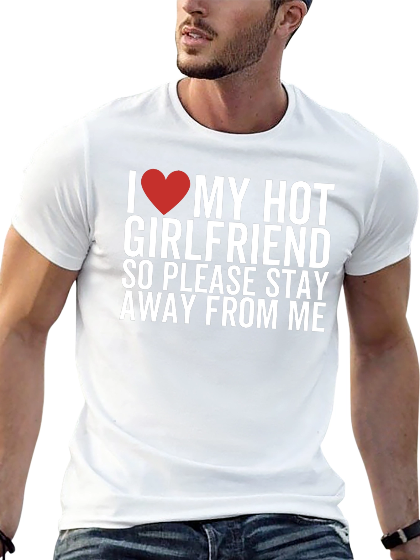 Black I Love My Hot Girlfriend Graphic Tee view 13