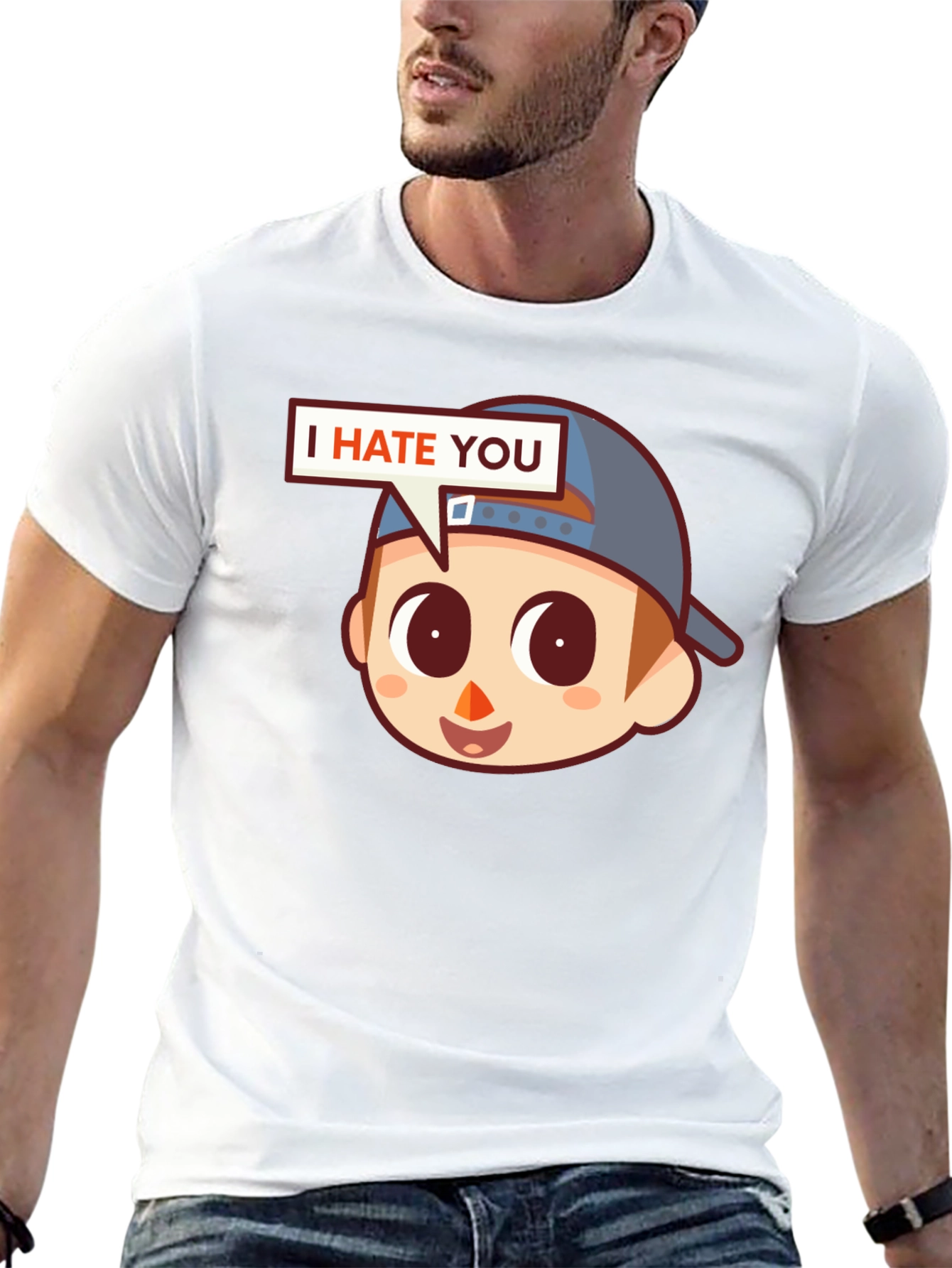 Black I Hate You Graphic Tee - Funny Novelty Shirt view 13