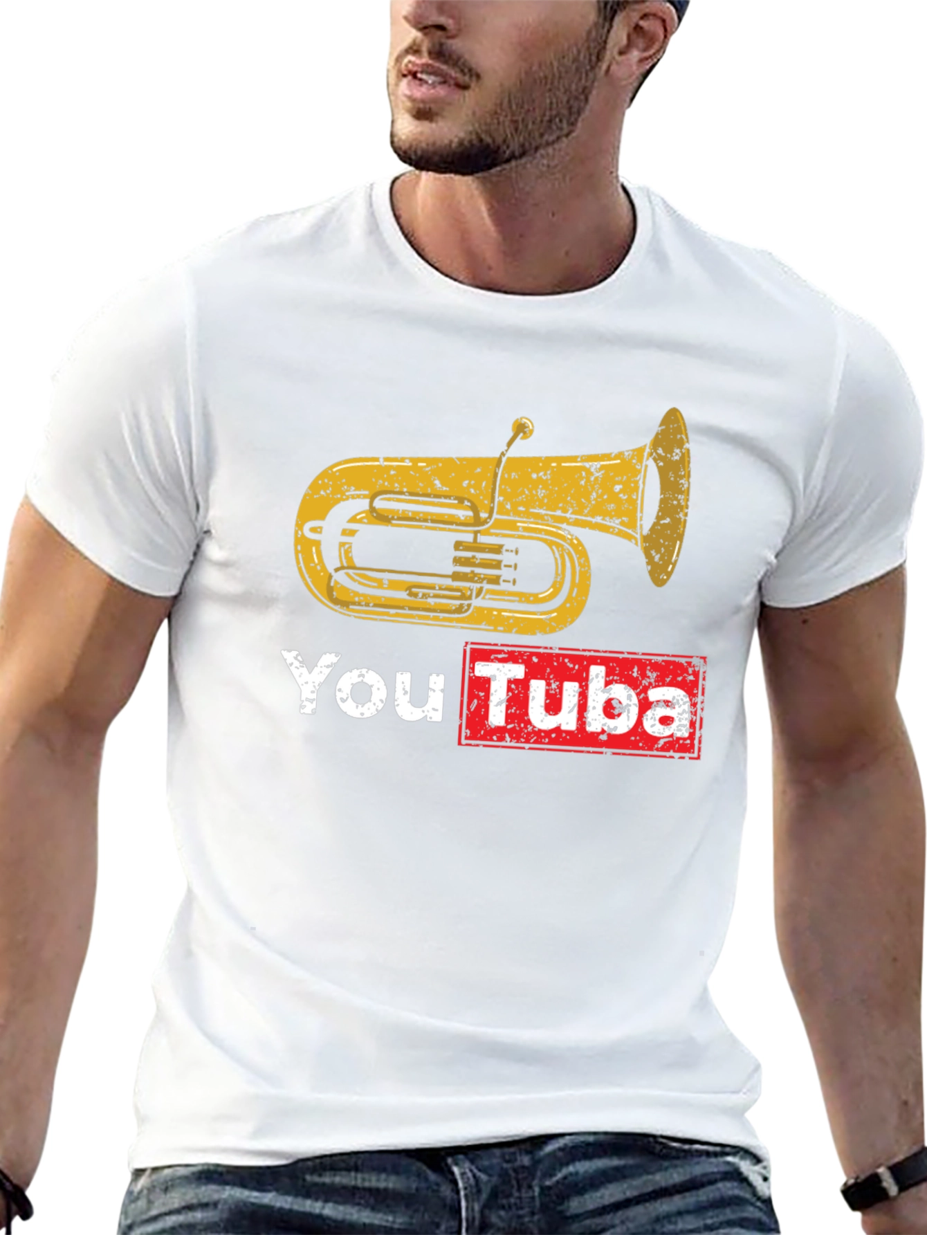 Black You Tuba Graphic T-Shirt - Musician's Novelty Tee view 13