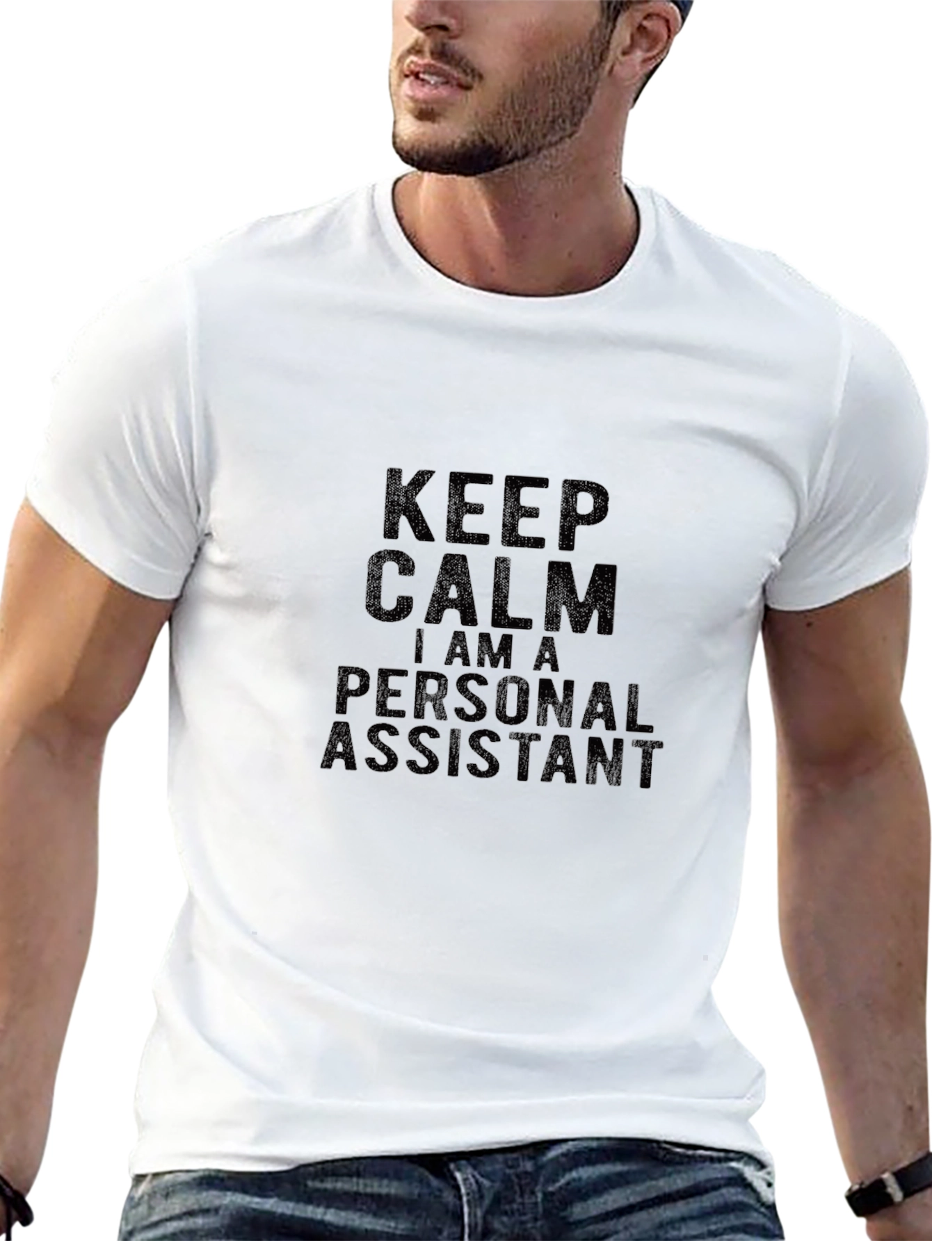Black Keep Calm Personal Assistant T-Shirt - Black view 13