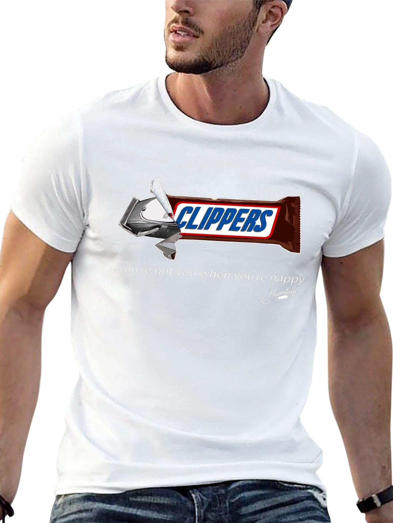 Black Humorous Clippers Hairitage T-Shirt view 13