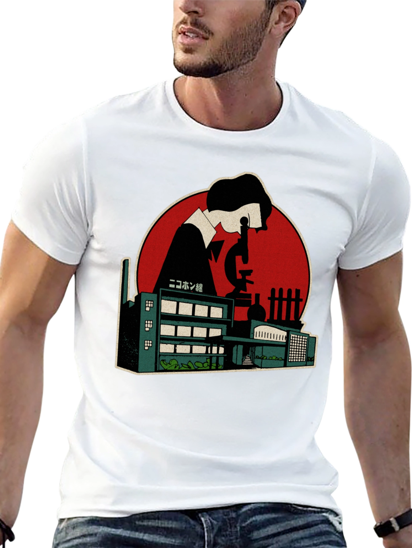 Black Scientist Factory Graphic Tee - Black Cotton Blend view 13