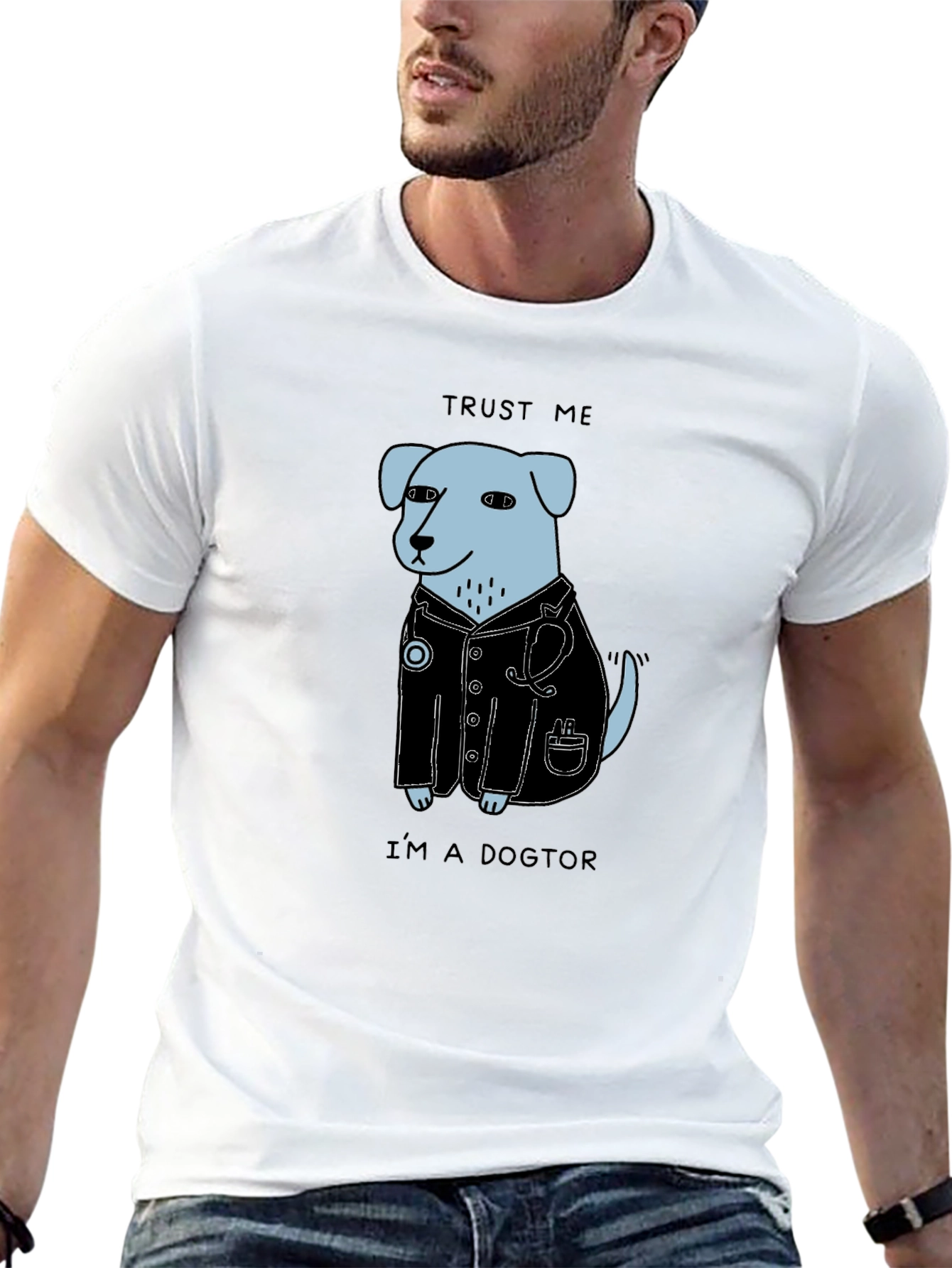 Black Trust Me I'm a Dogtor T-Shirt view 13