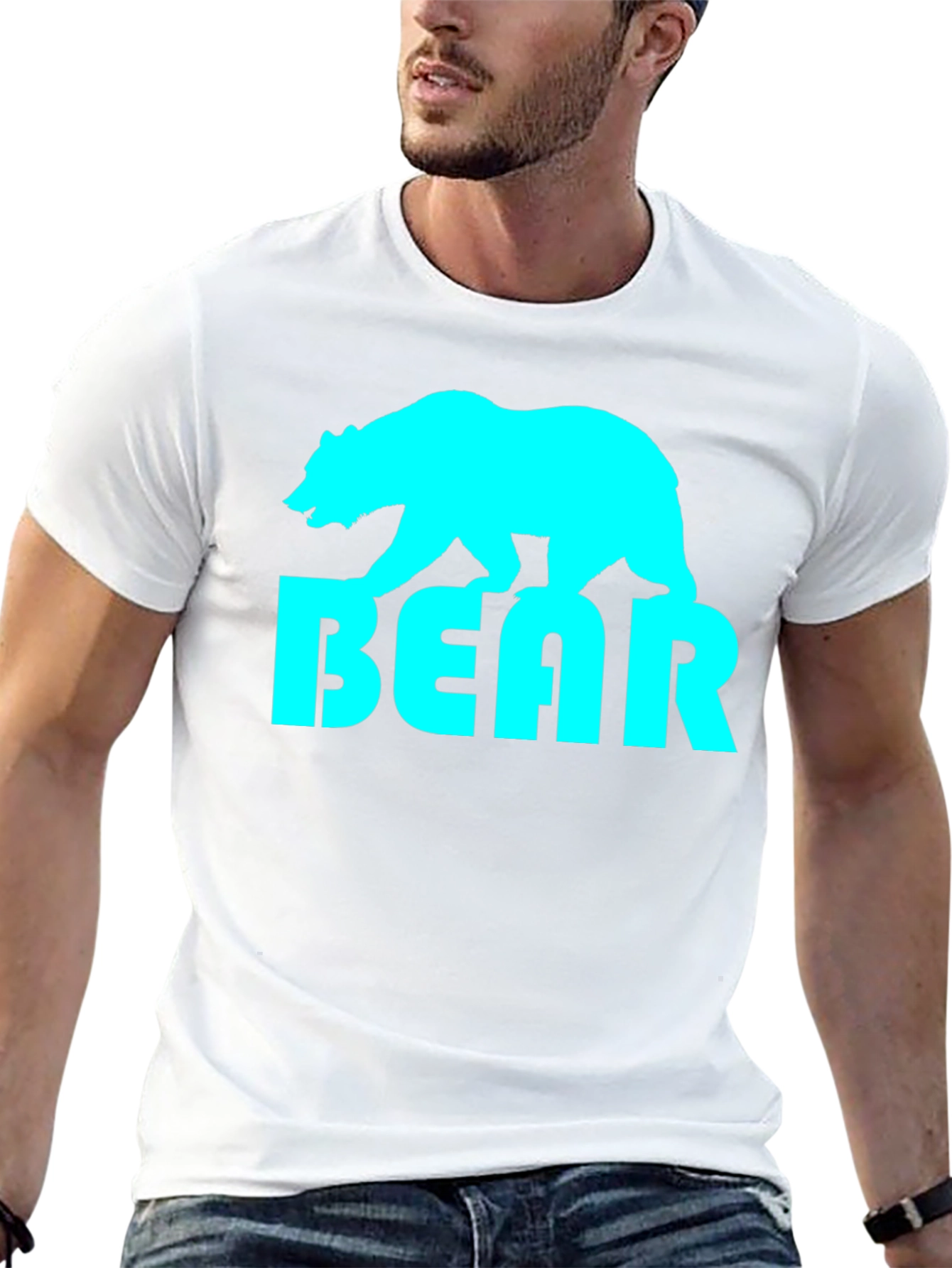 Black Cool Bear Graphic Tee - Stylish Black T-Shirt view 13