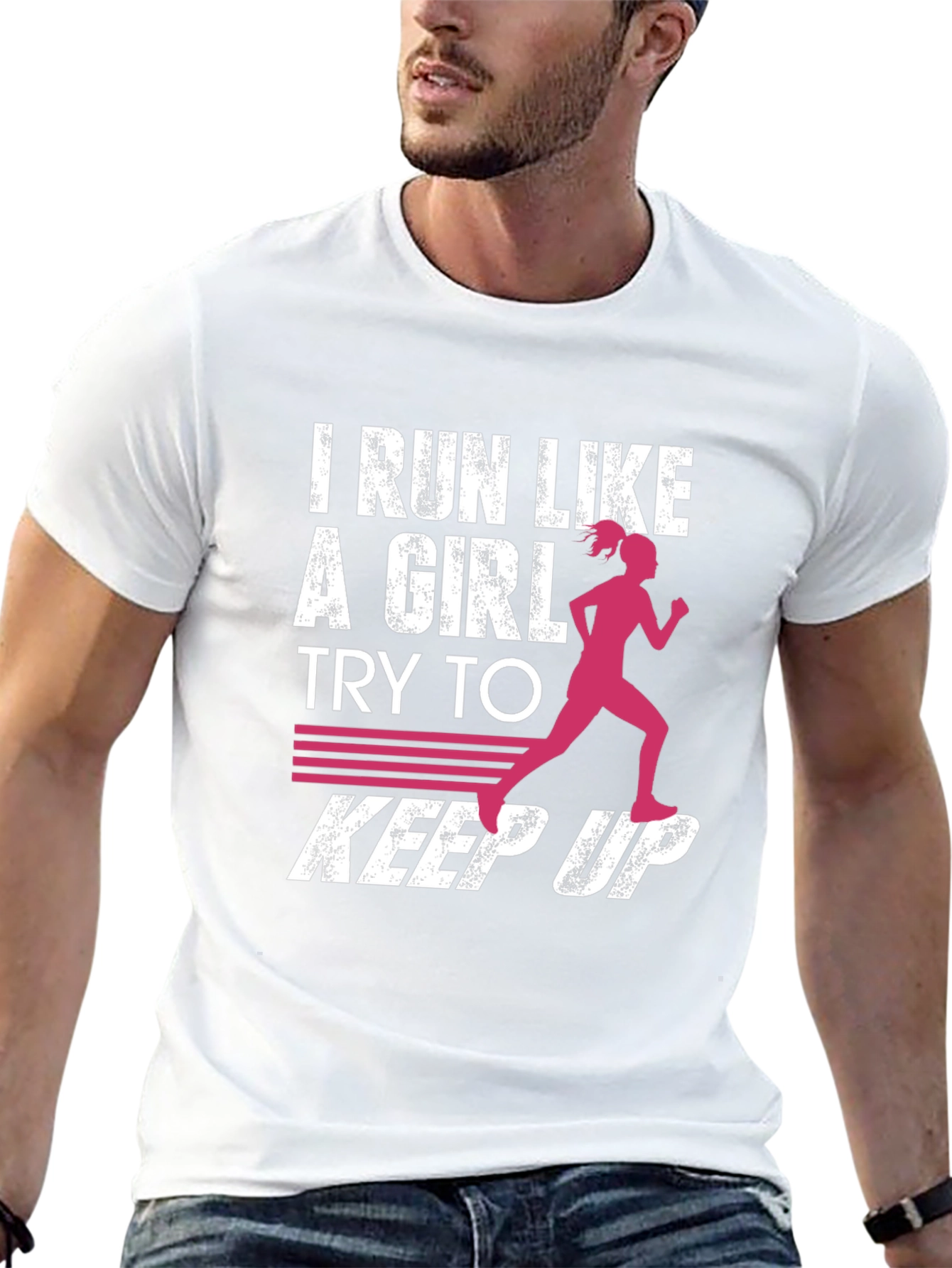Black I Run Like a Girl Graphic T-Shirt view 13