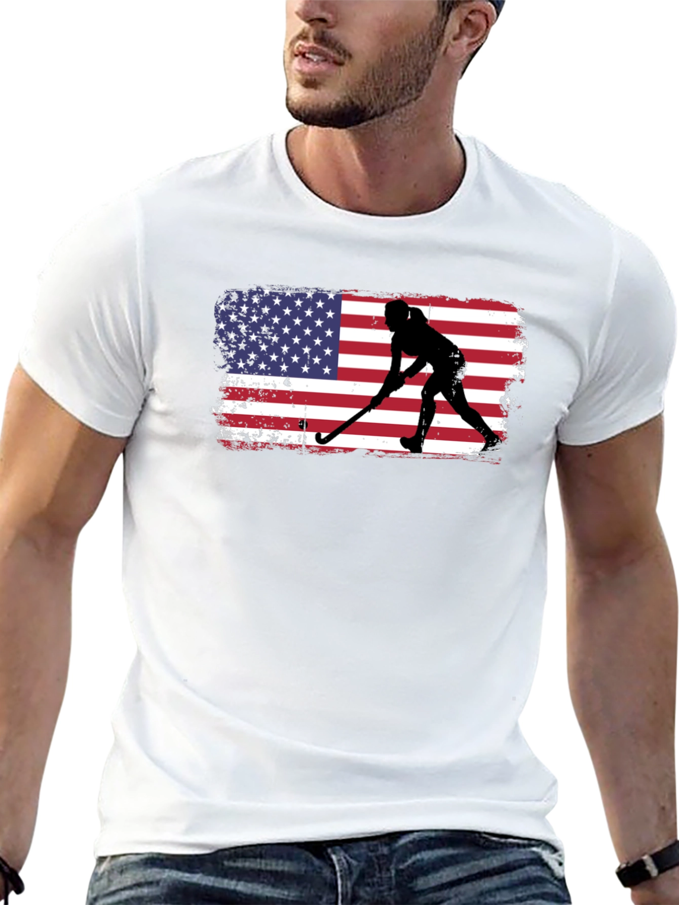 Black USA Hockey Silhouette Graphic Tee view 13