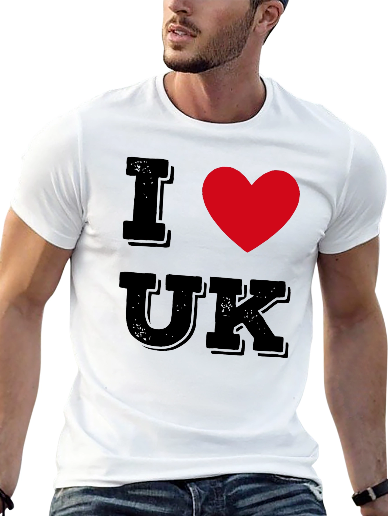 Black I Heart UK T-Shirt - Black Cotton Tee view 13