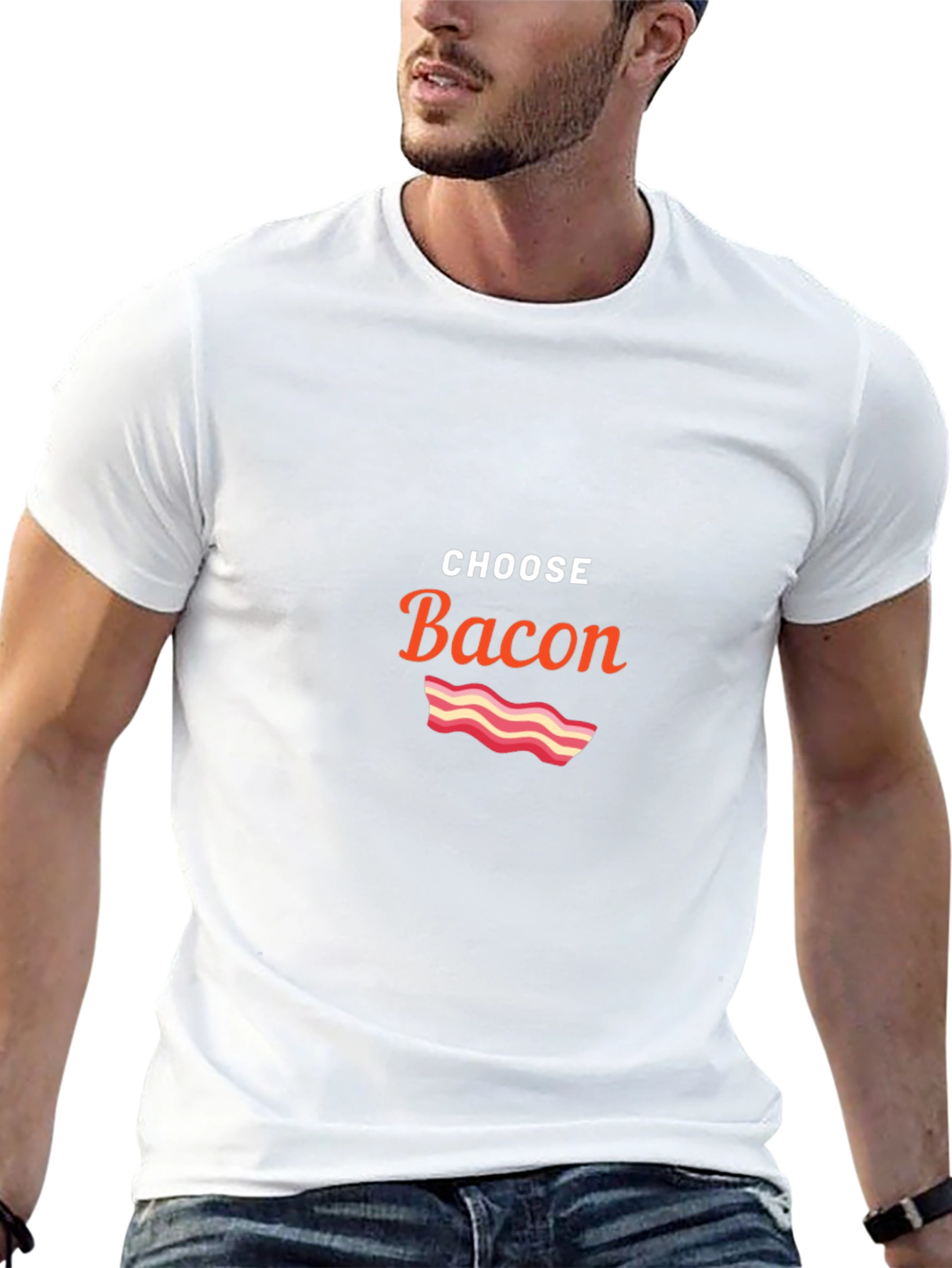Black Choose Bacon Graphic T-Shirt view 13