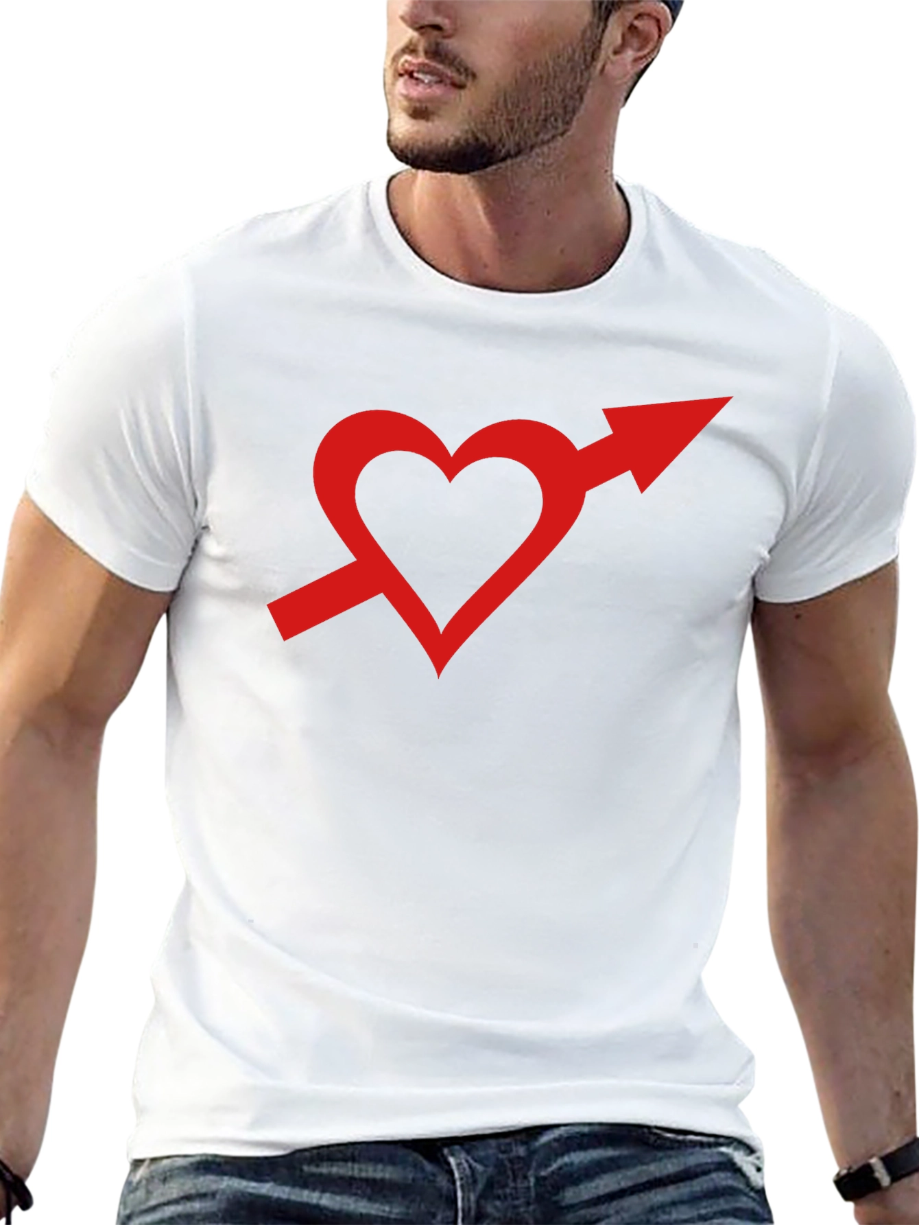 Black Heart Arrow Graphic Tee - Stylish Unisex T-Shirt view 13