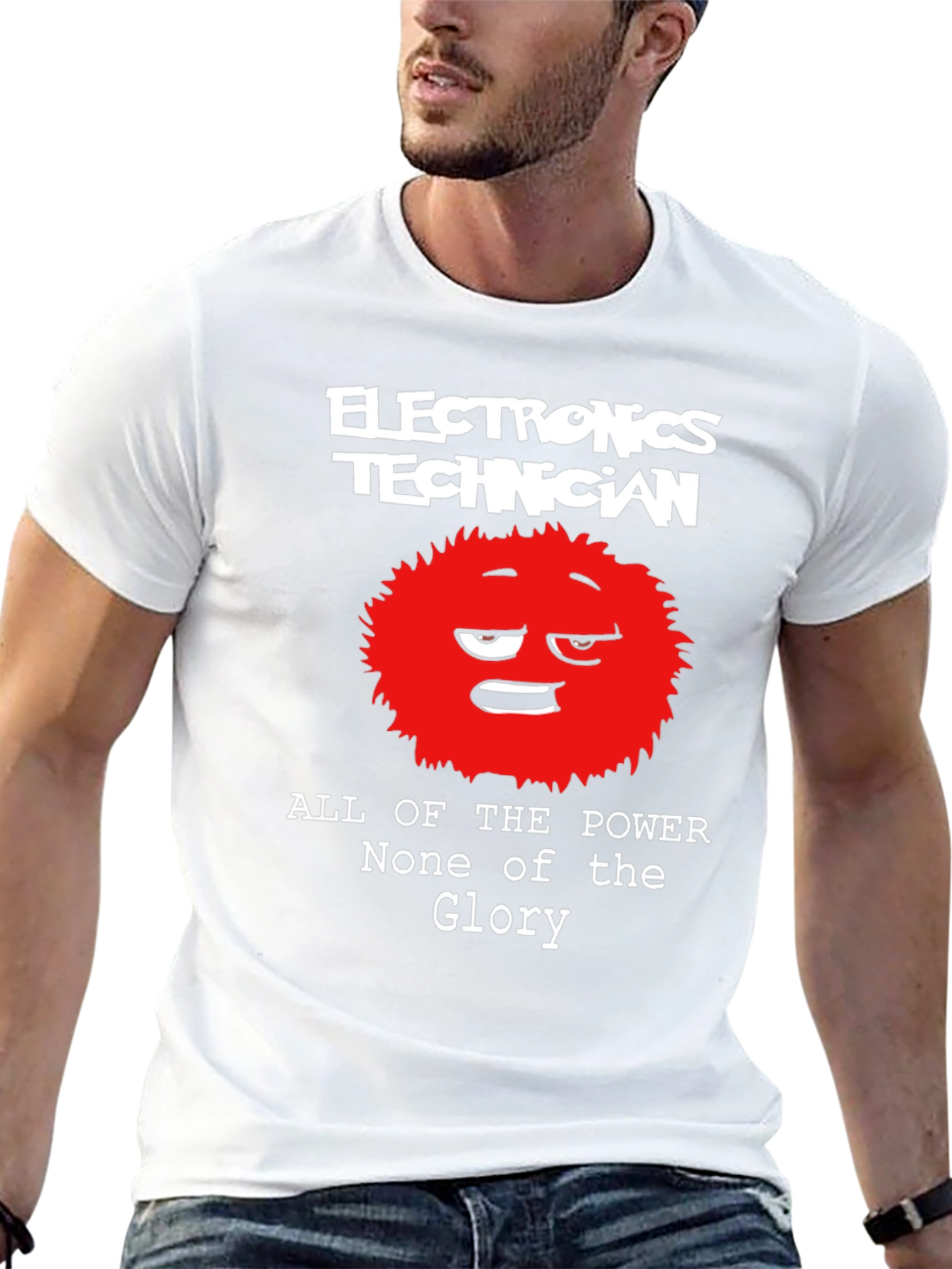 Black Electronics Technician Funny Graphic T-Shirt view 13