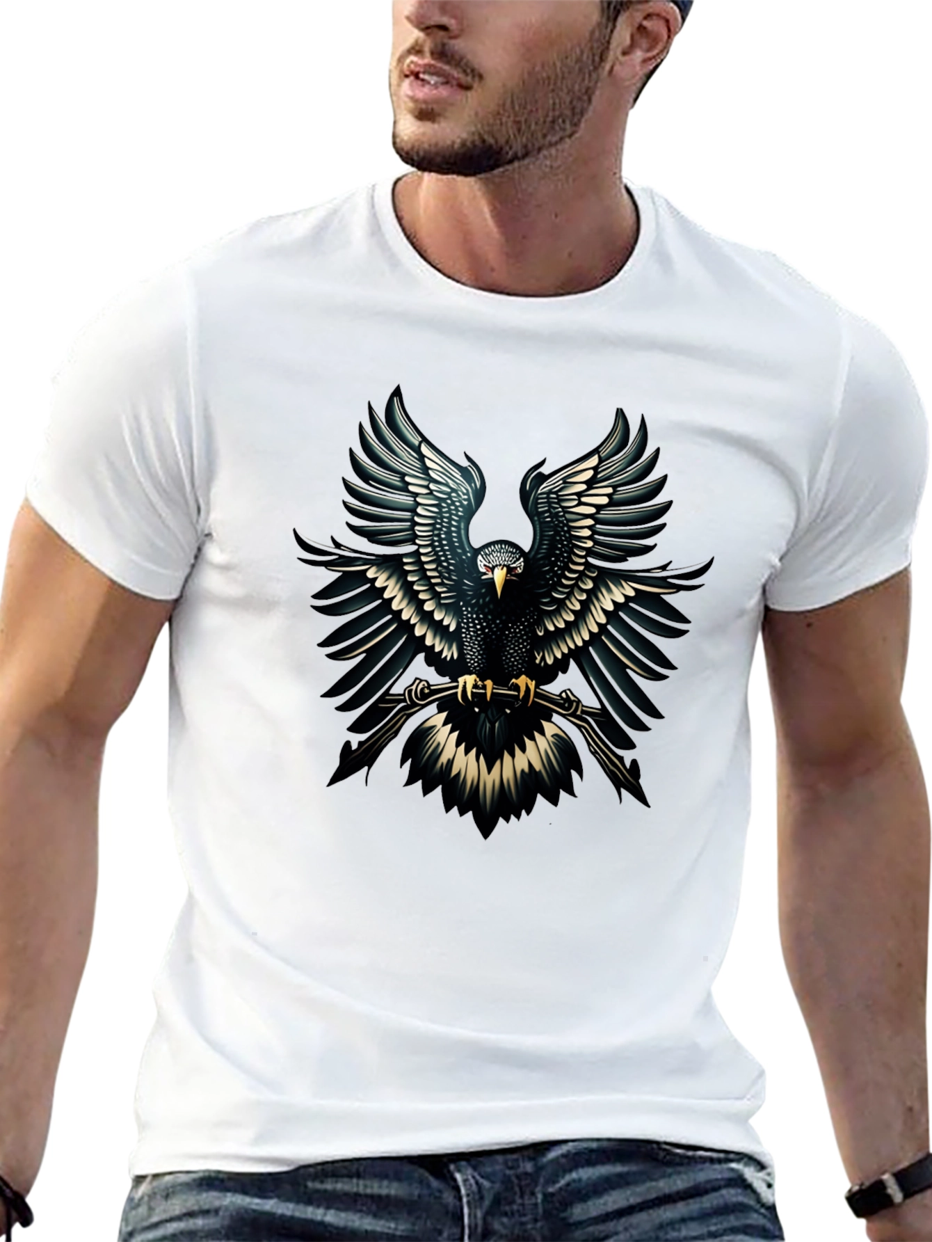 Black Eagle Graphic Black T-Shirt - Bold Design view 13