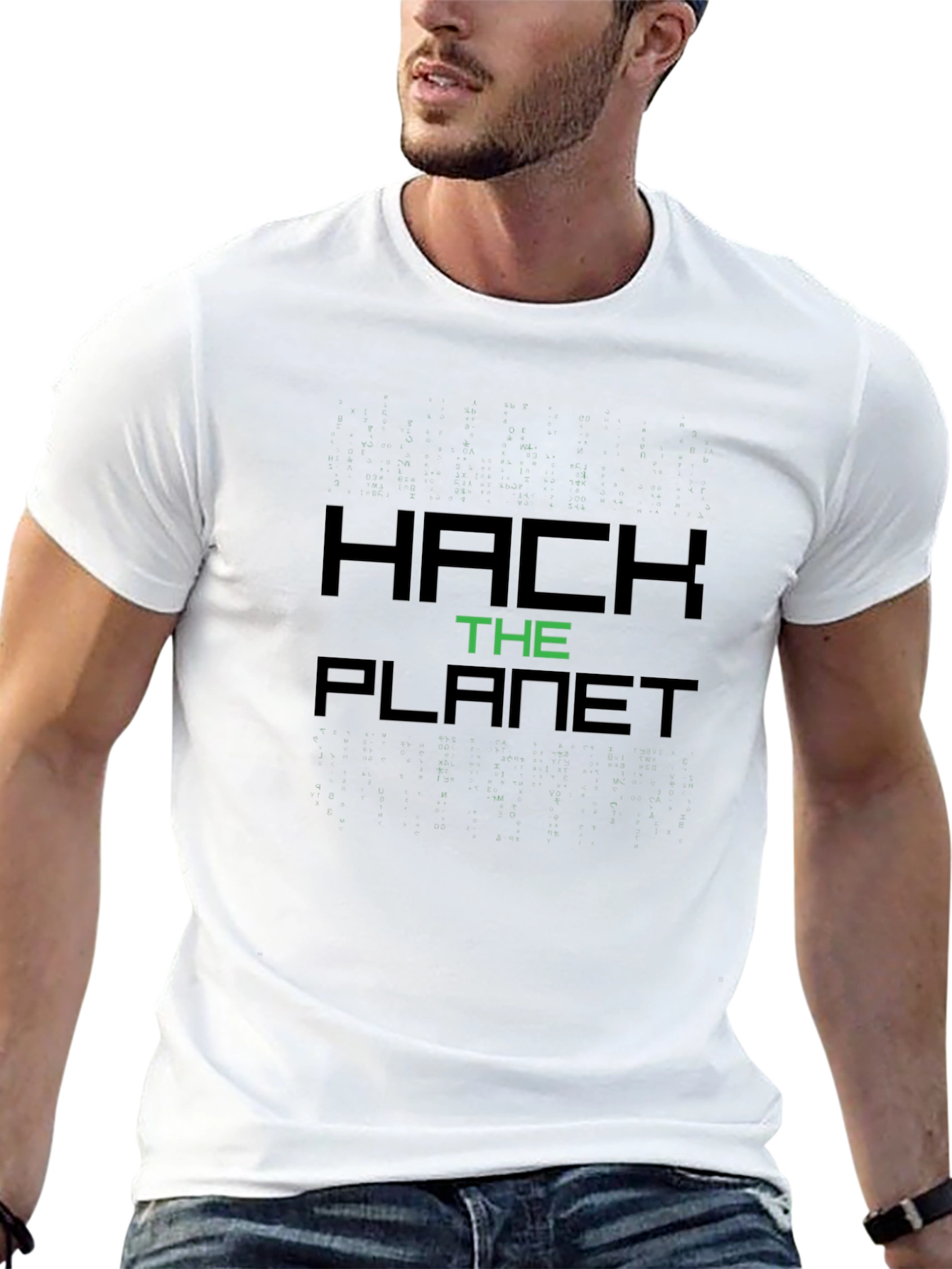 Black Hack the Planet Graphic T-Shirt view 13