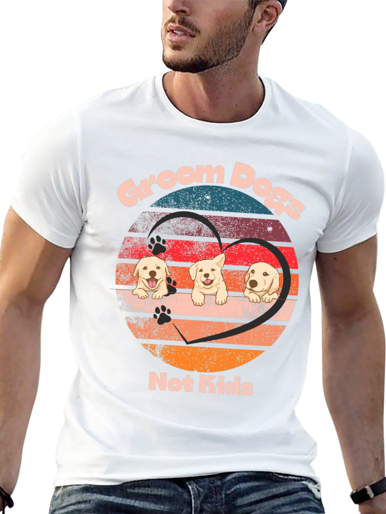 Black Groom Dogs Not Kids Graphic Tee view 13