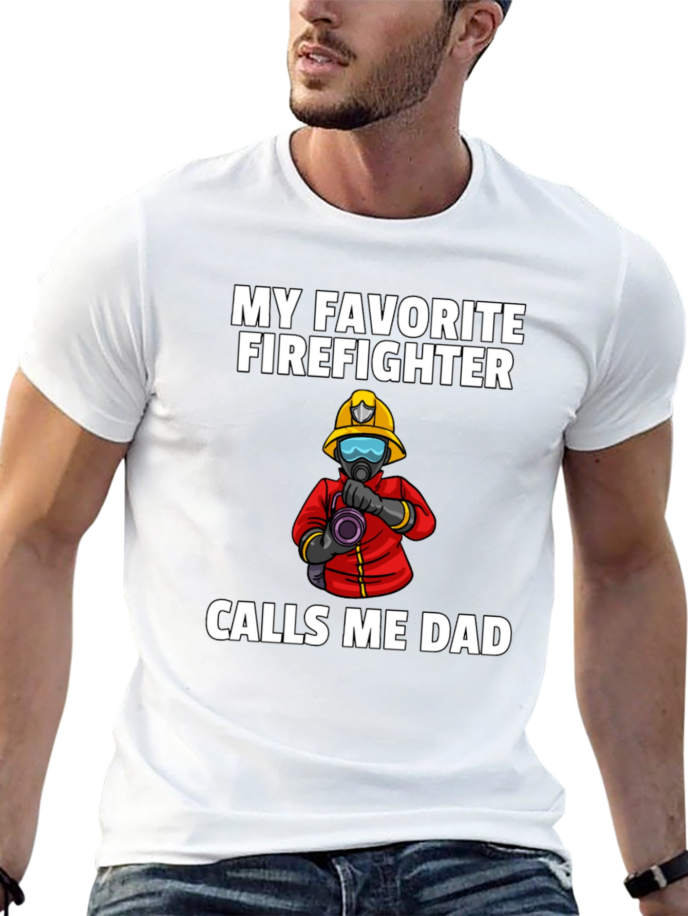 Black My Favorite Firefighter Calls Me Dad T-Shirt view 13