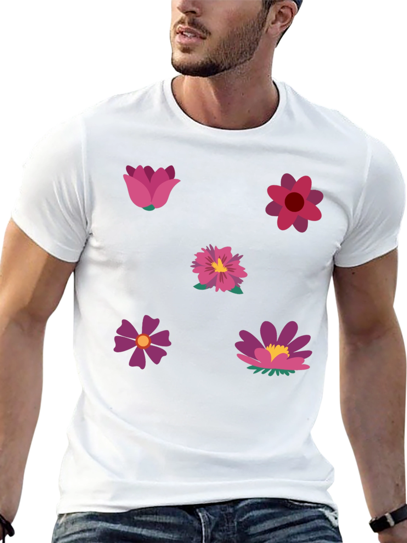 Black Floral Print Black T-Shirt view 13