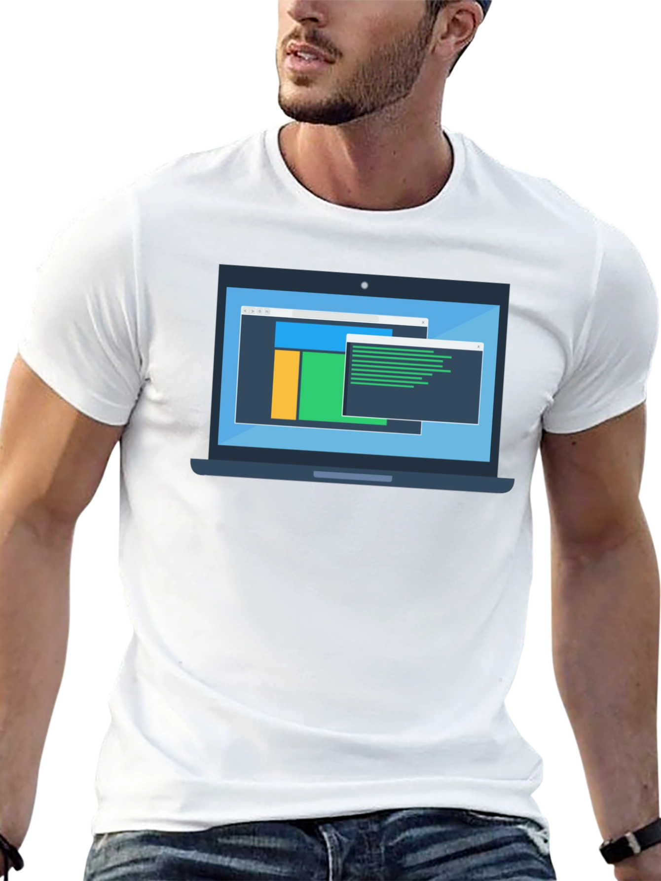 Black Programmer Laptop Graphic T-Shirt view 13