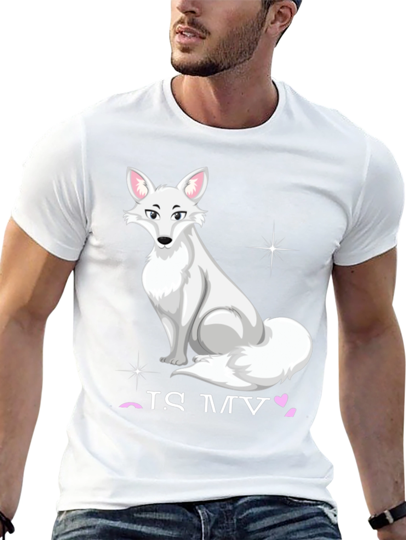 Black Arctic Fox Graphic Tee - 'Fox Is My Valentine' view 13