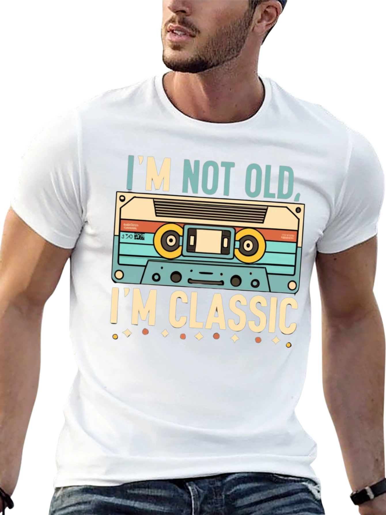 Black I'm Not Old, I'm Classic Cassette Tape T-Shirt view 13