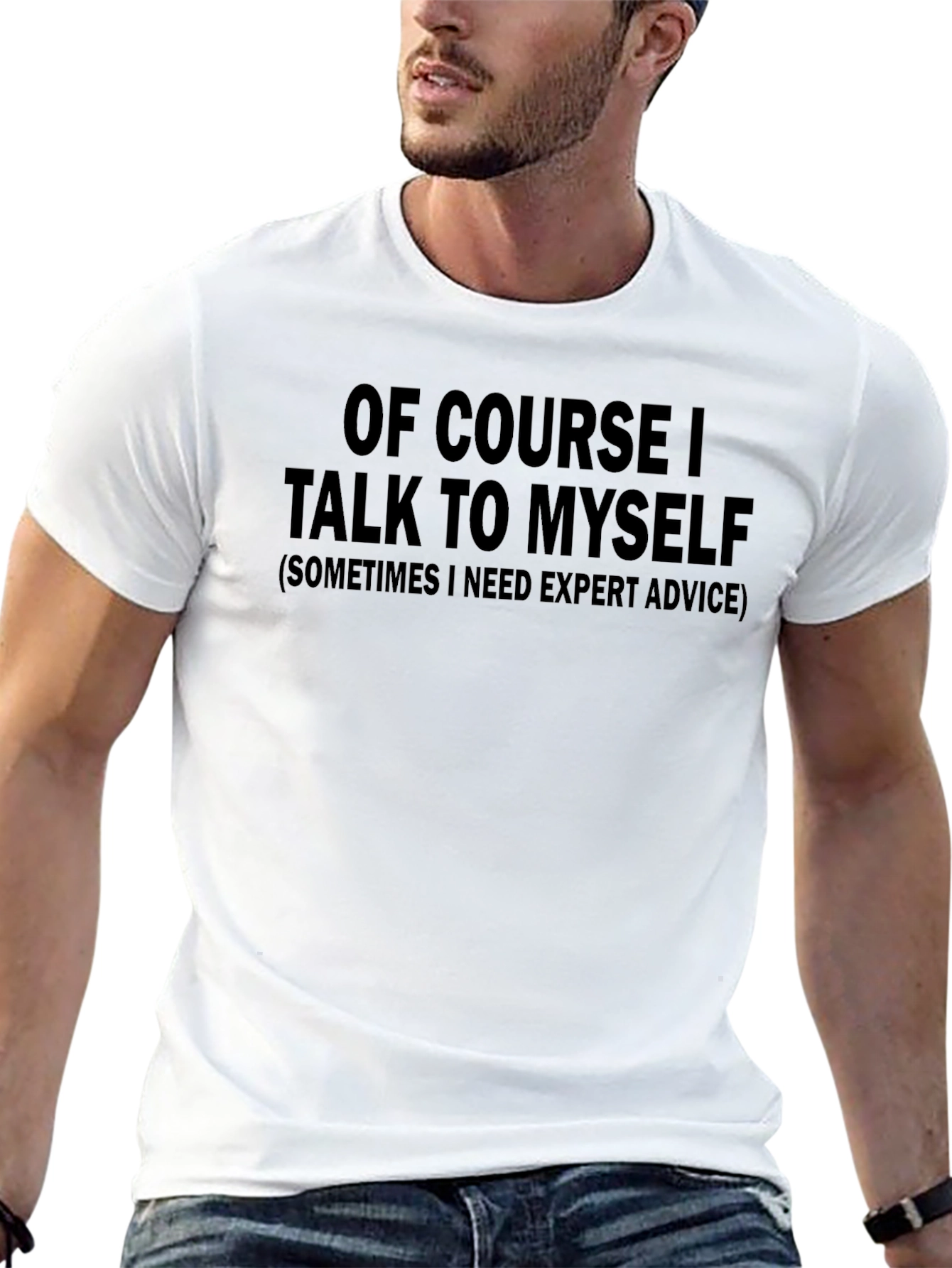 Black Funny T-Shirt: Of Course I Talk to Myself view 13