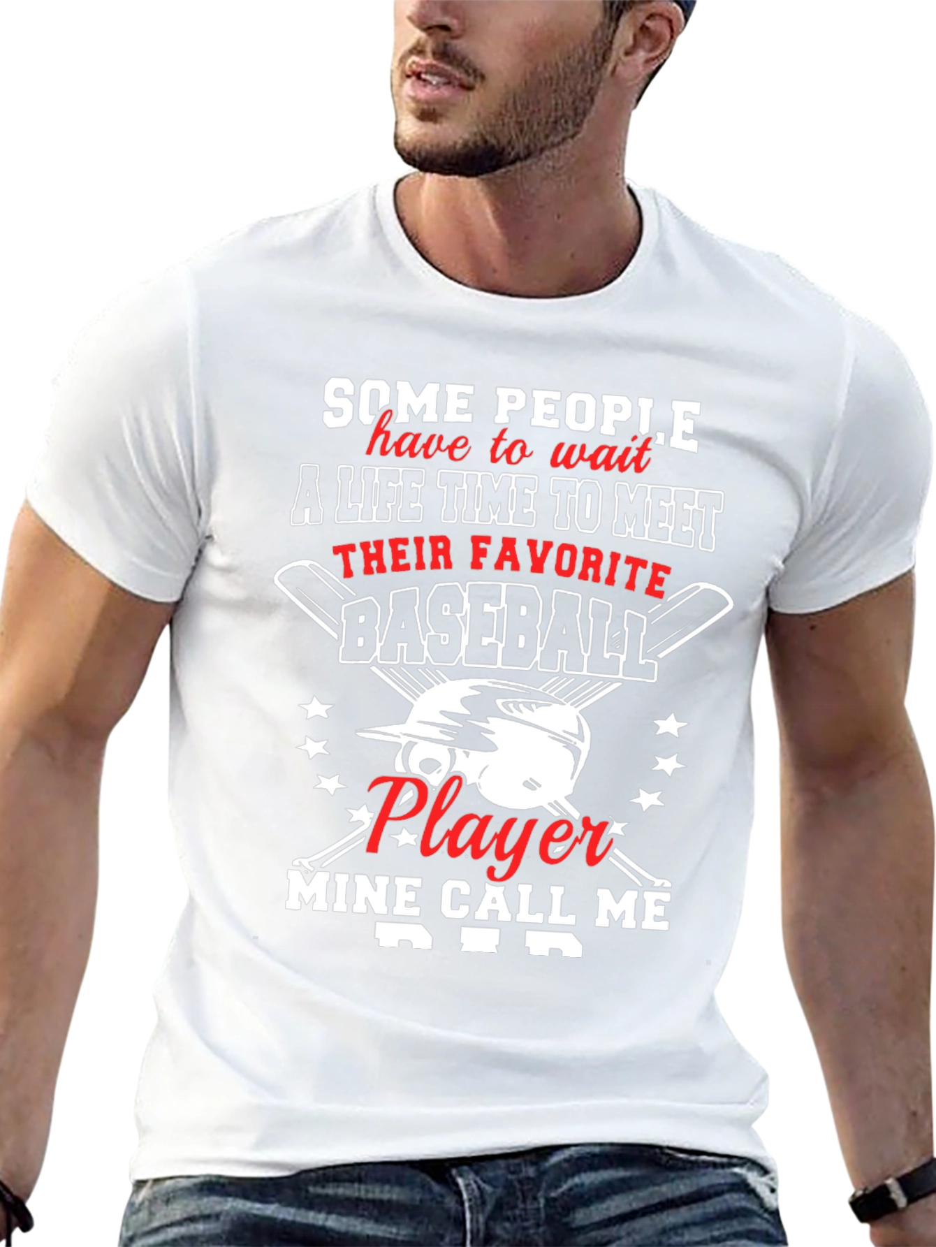 Black Baseball Dad T-Shirt - Favorite Player Gift view 13