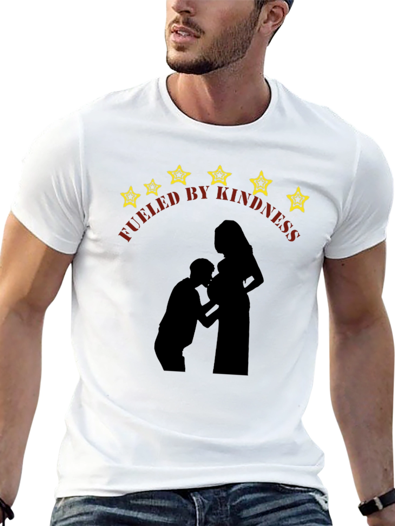 Black Kindness Fueled Maternity T-Shirt view 13