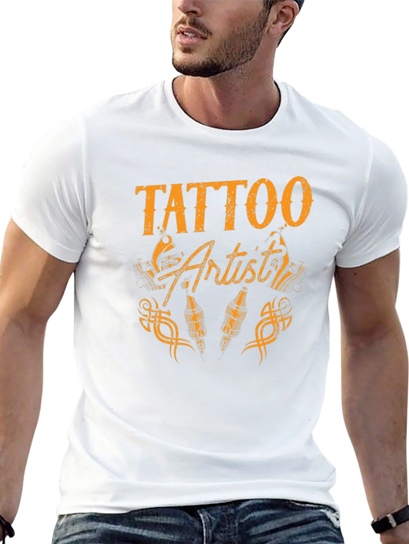 Black Tattoo Artist Graphic Tee - Black Cotton T-Shirt view 13