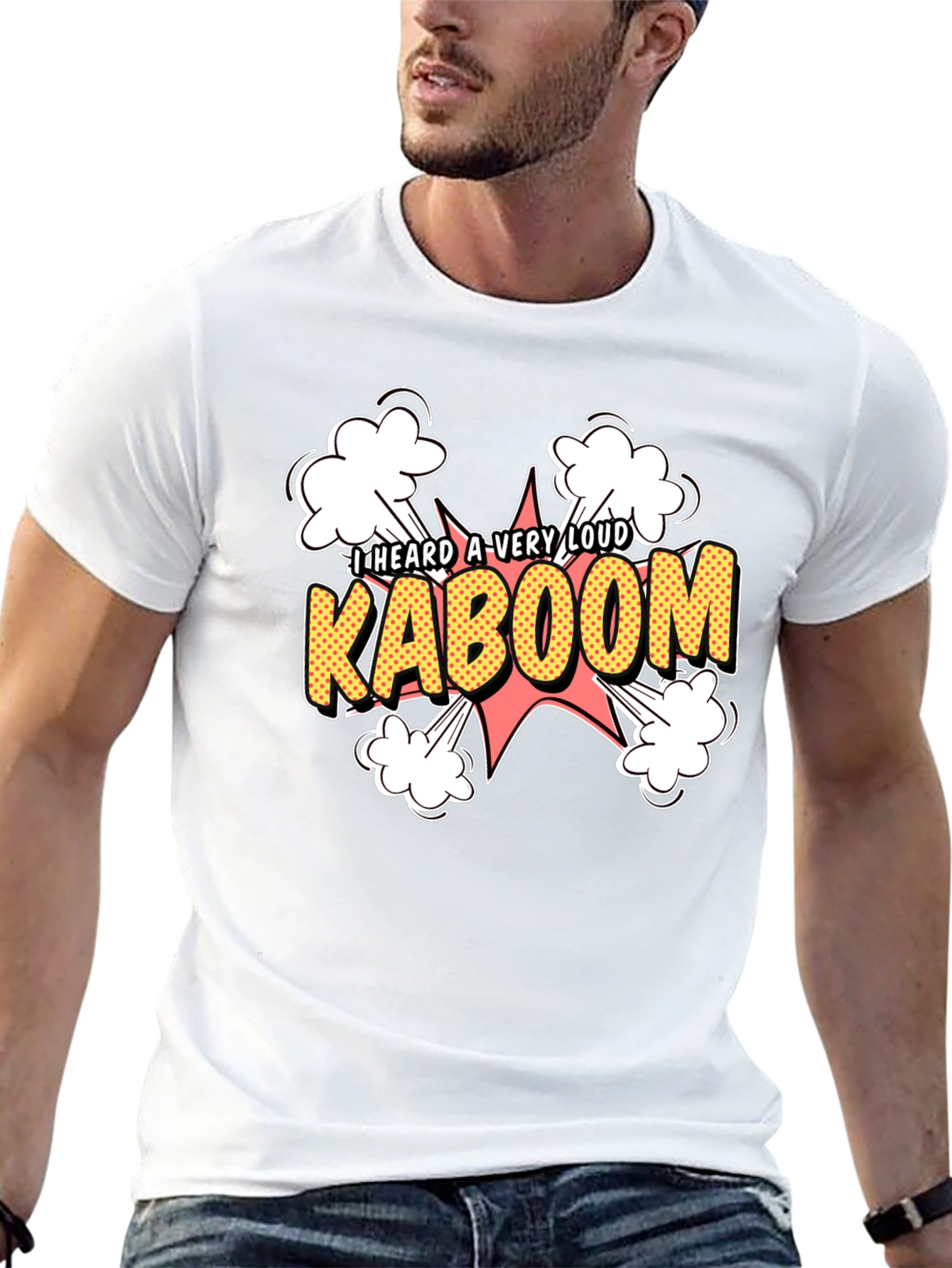 Black Kaboom Graphic Tee - Loud Explosion Design view 13