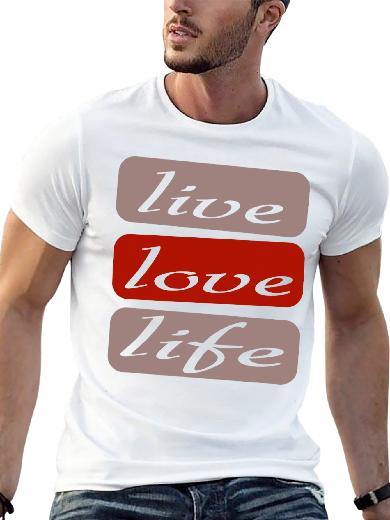 Black Live Love Life Graphic T-Shirt - Casual Black Tee view 13